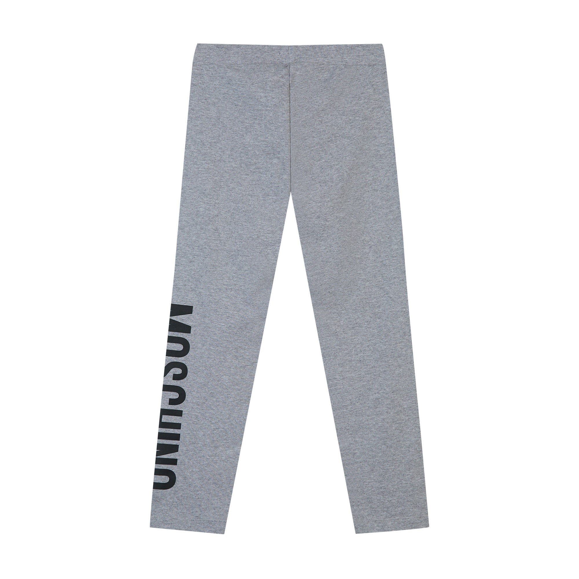 Girls Grey Logo Cotton Leggings