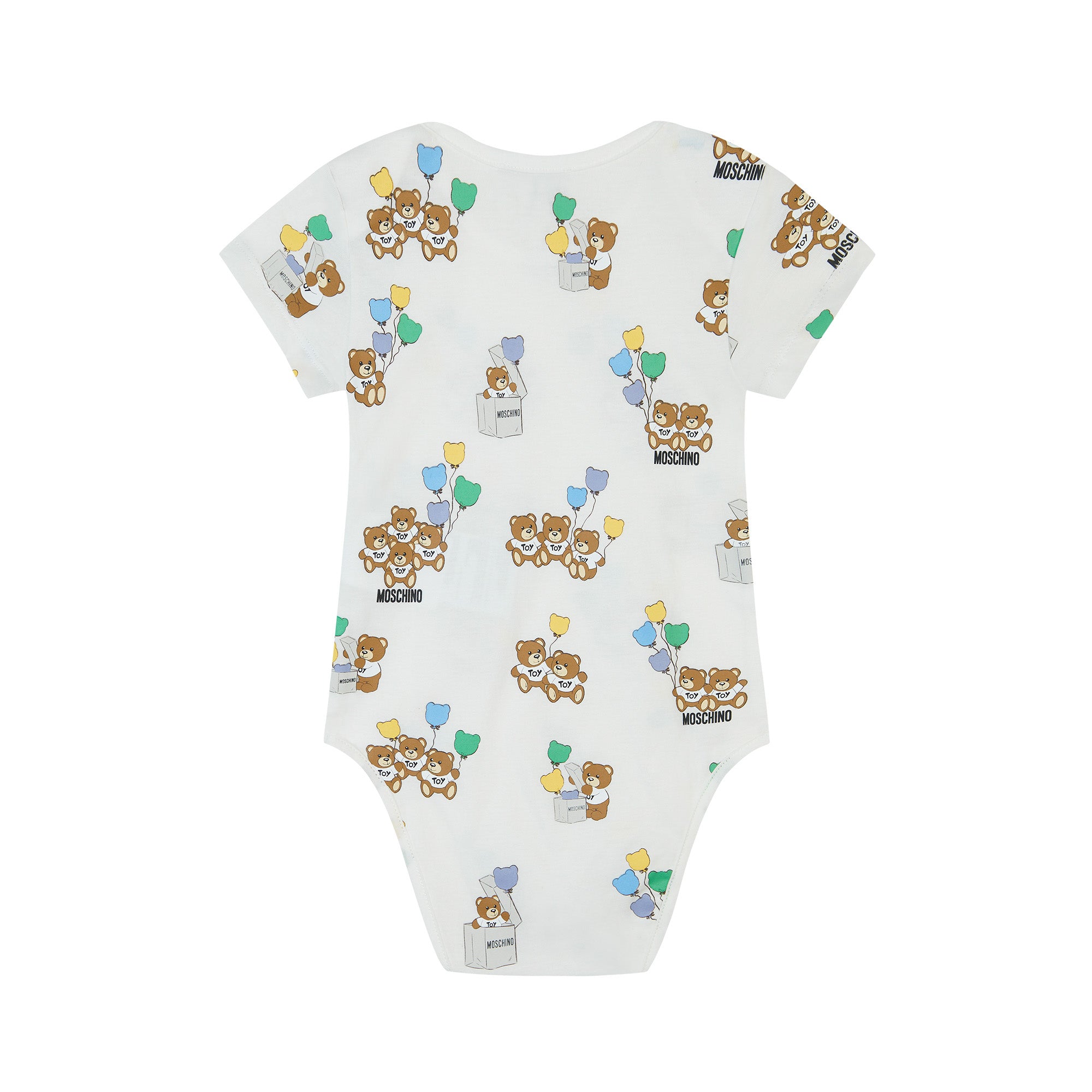 Baby Boys & Girls White Printed Cotton Babysuit Set