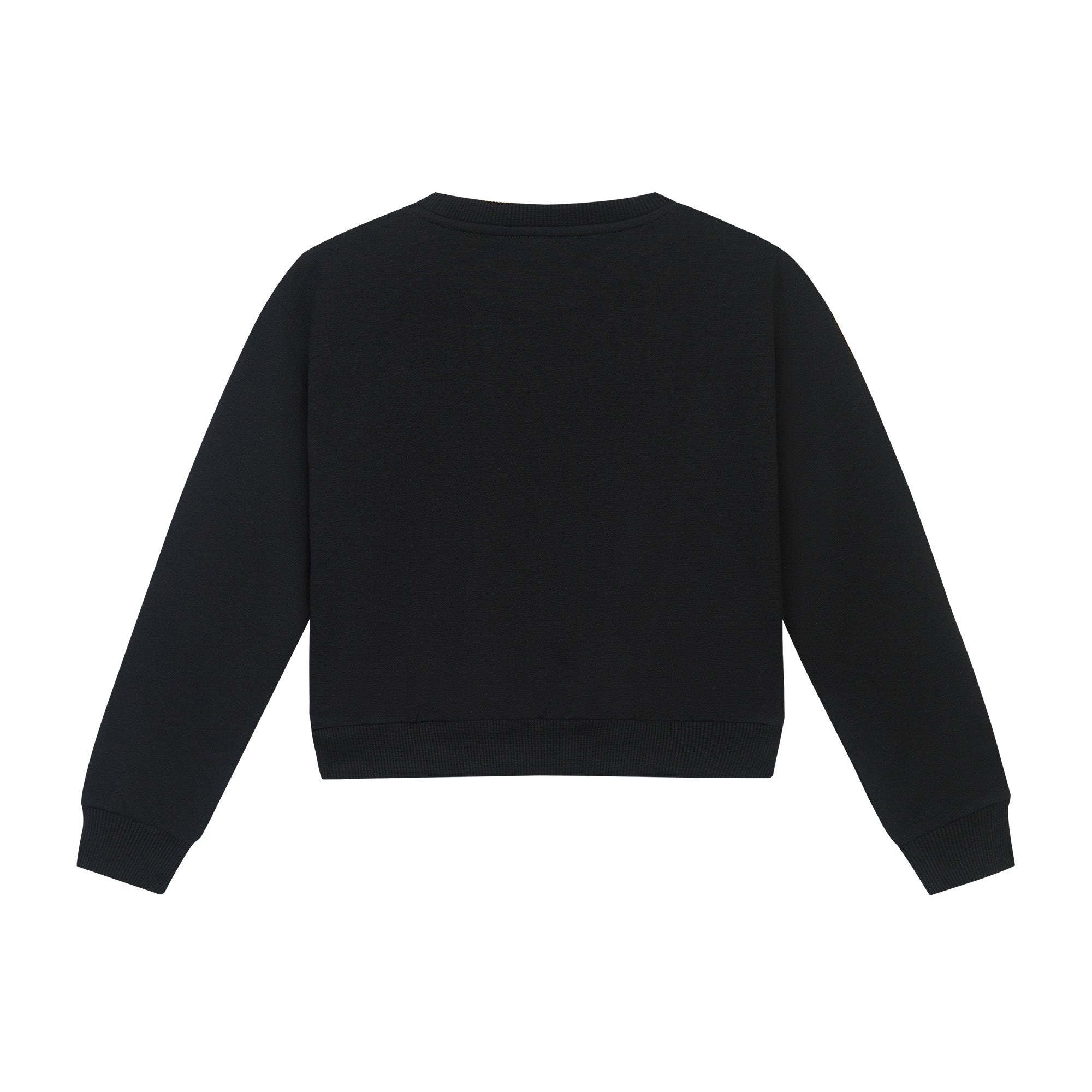 Girls Black Printed Cotton Sweatshirt