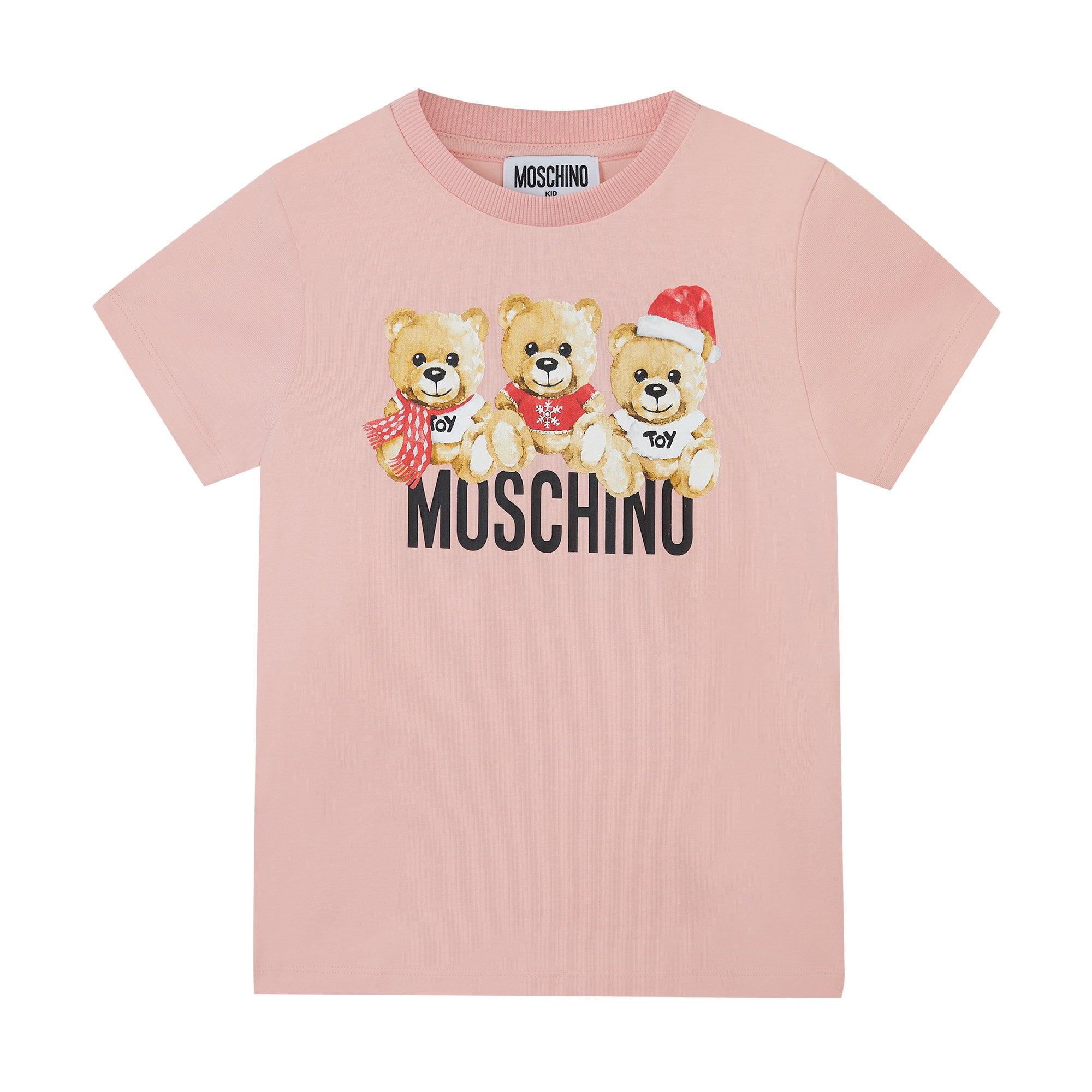 Girls Pink Printed Cotton T-Shirt