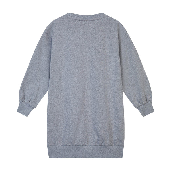 Girls Grey Logo Cotton Dress