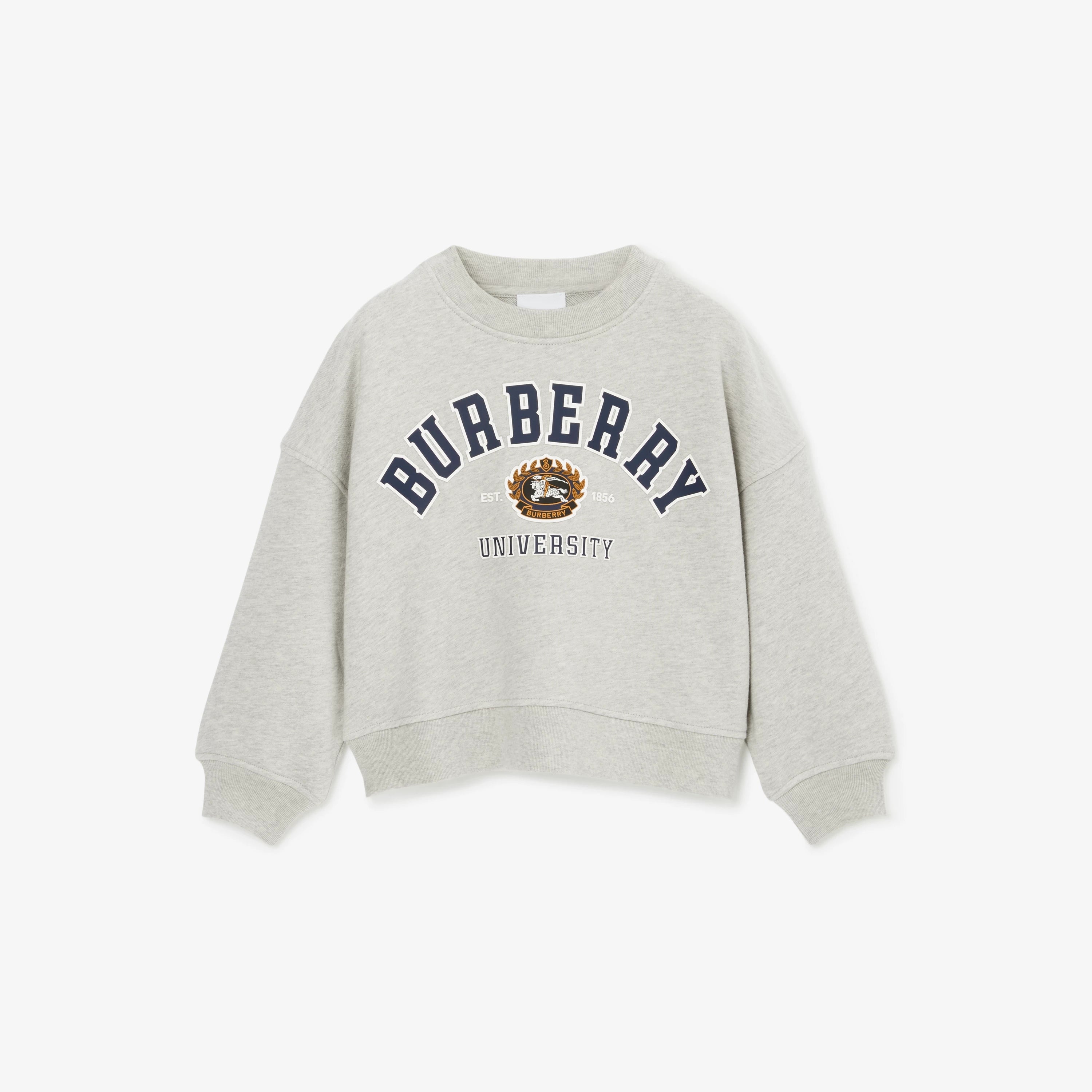 Boys & Girls Grey Logo Cotton Sweatshirt