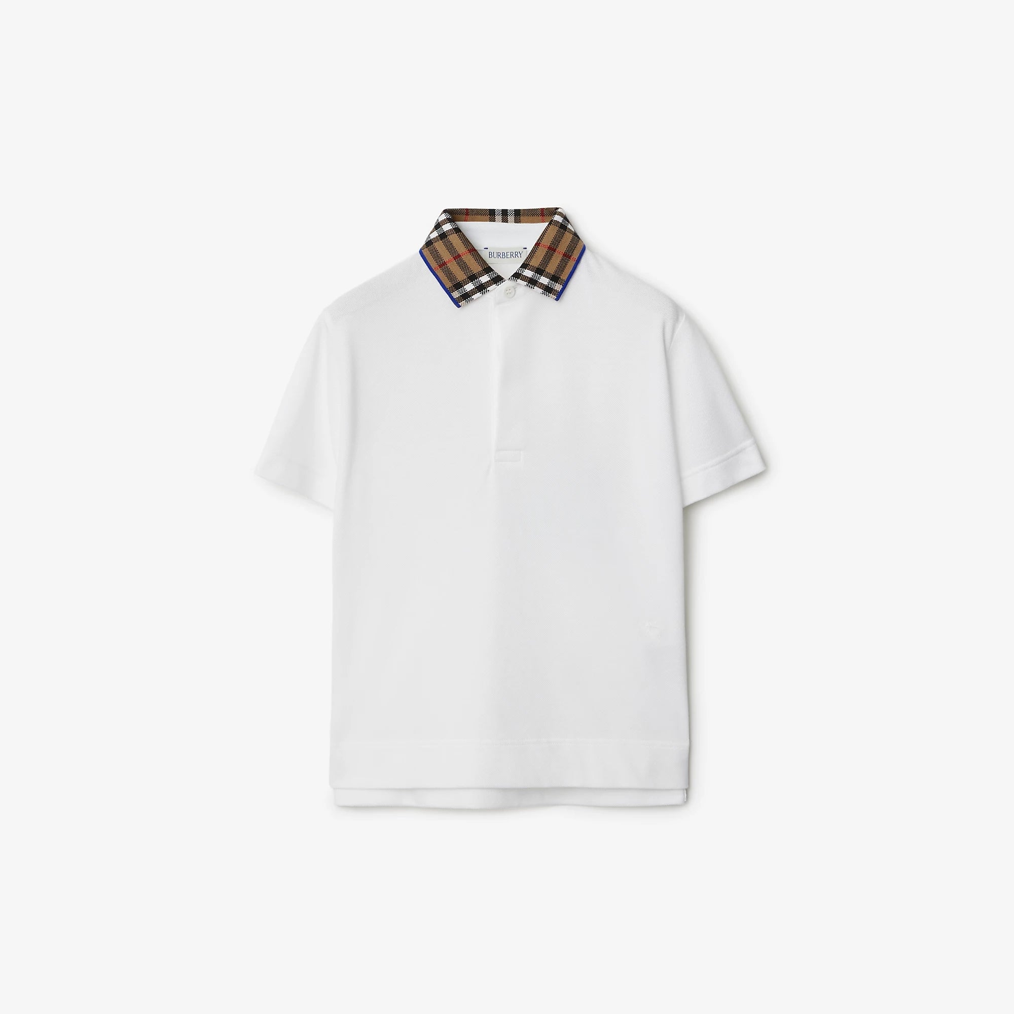 Boys White Cotton Polo Shirt