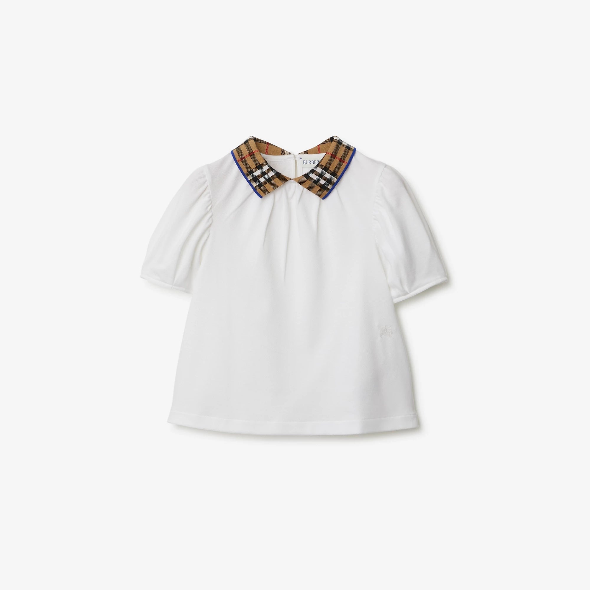 Girls White Cotton Polo Shirt