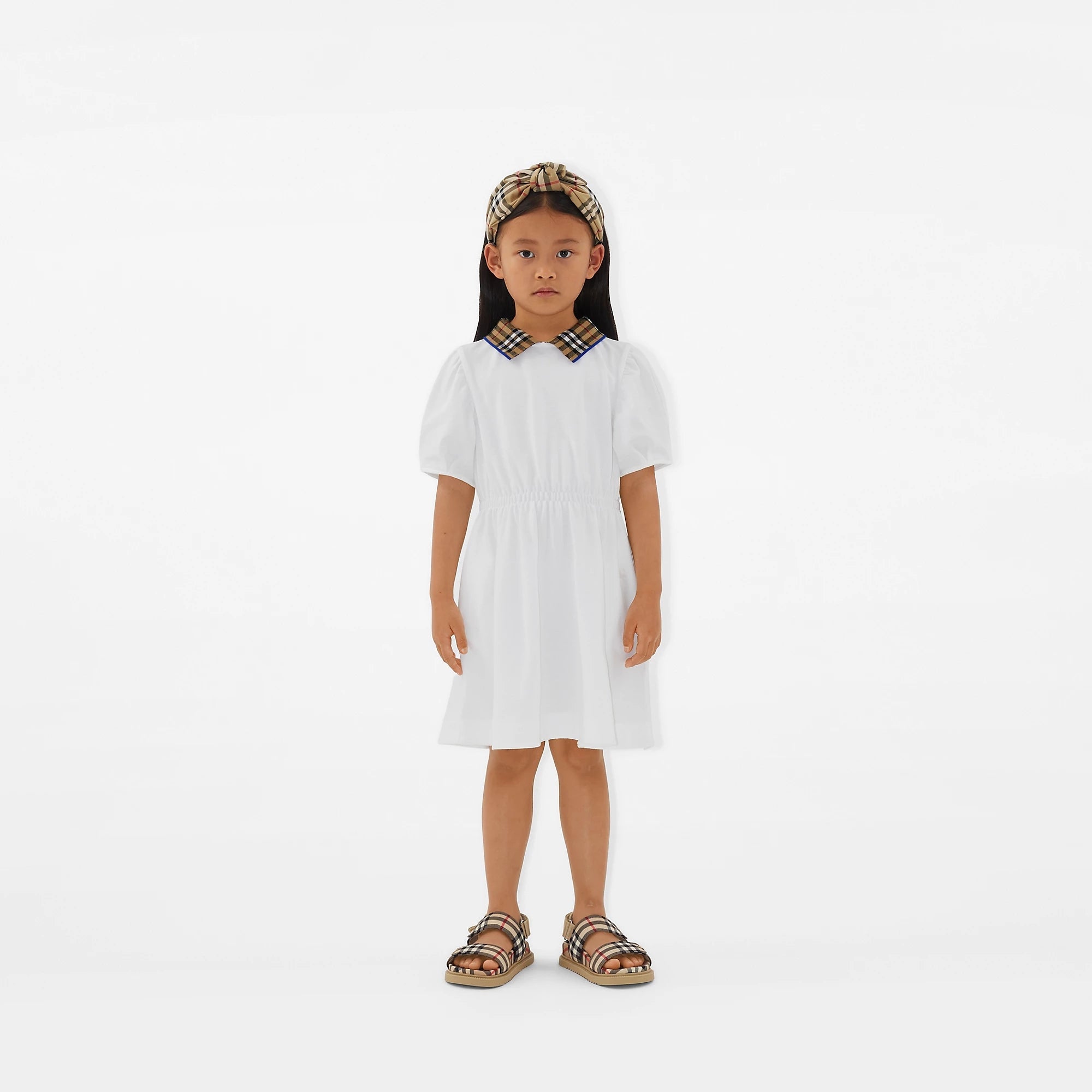 Girls White Cotton Dress