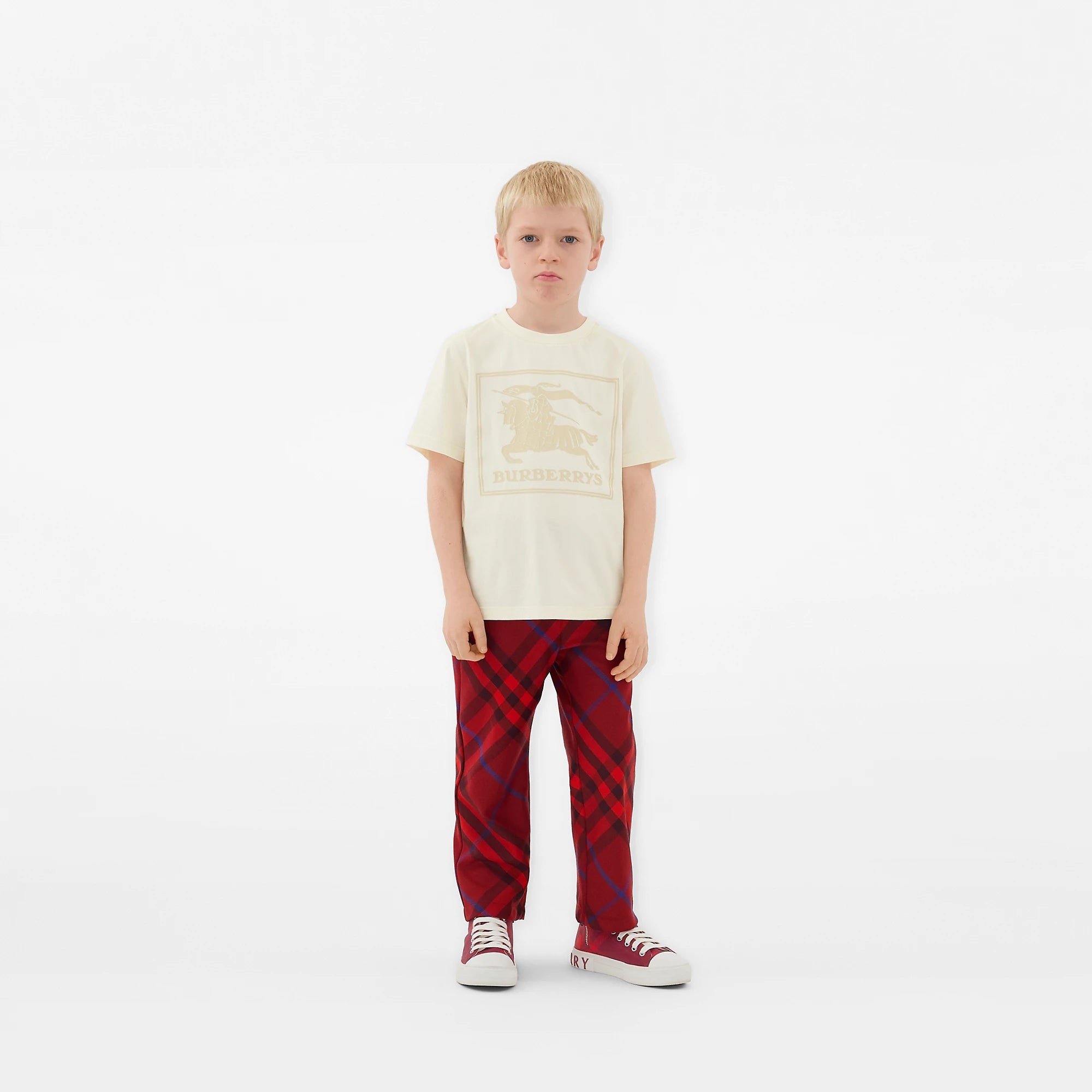 Boys & Girls White Printed Cotton T-Shirt