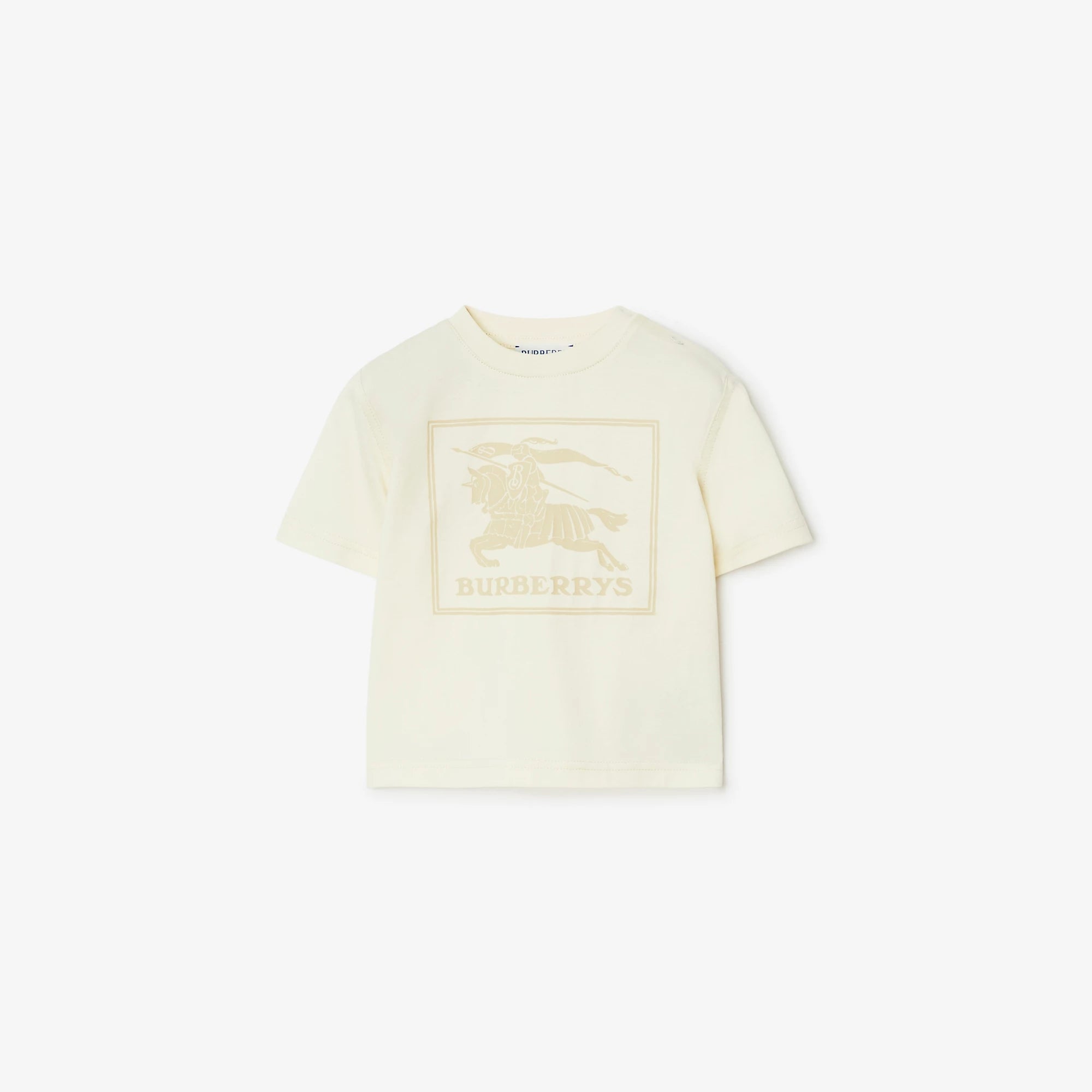 Baby Boys & Girls Cream Printed Cotton T-Shirt