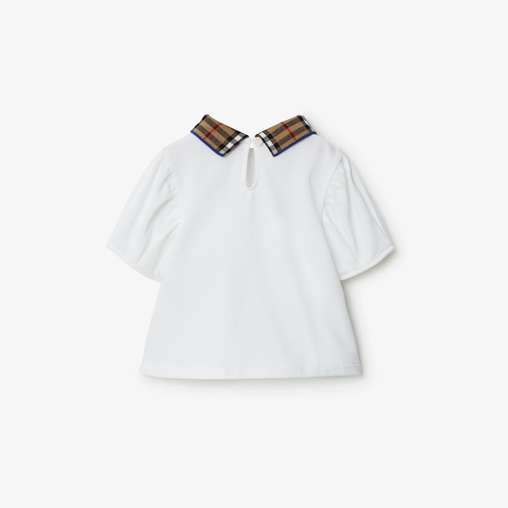 Baby Girls White Cotton Polo Shirt - Main Image