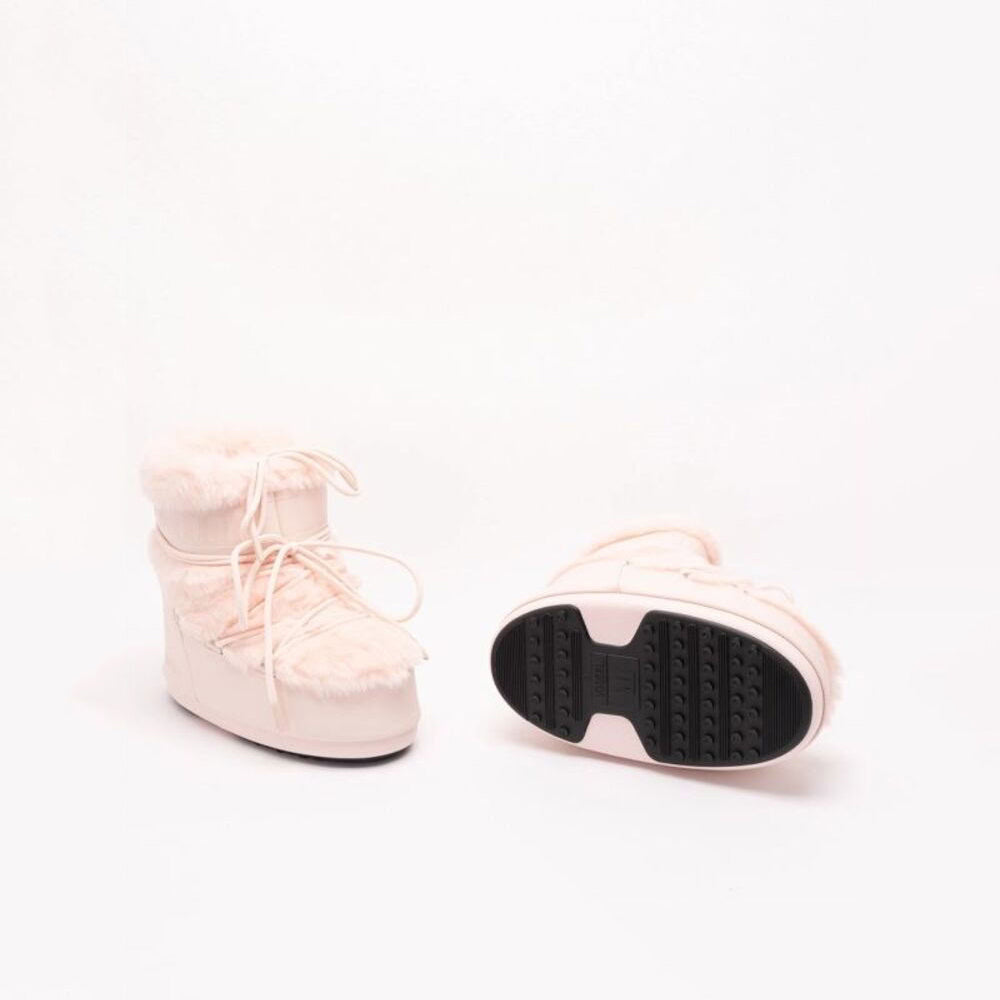 Women Light Pink "ICON LOW" Faux Fur Boots