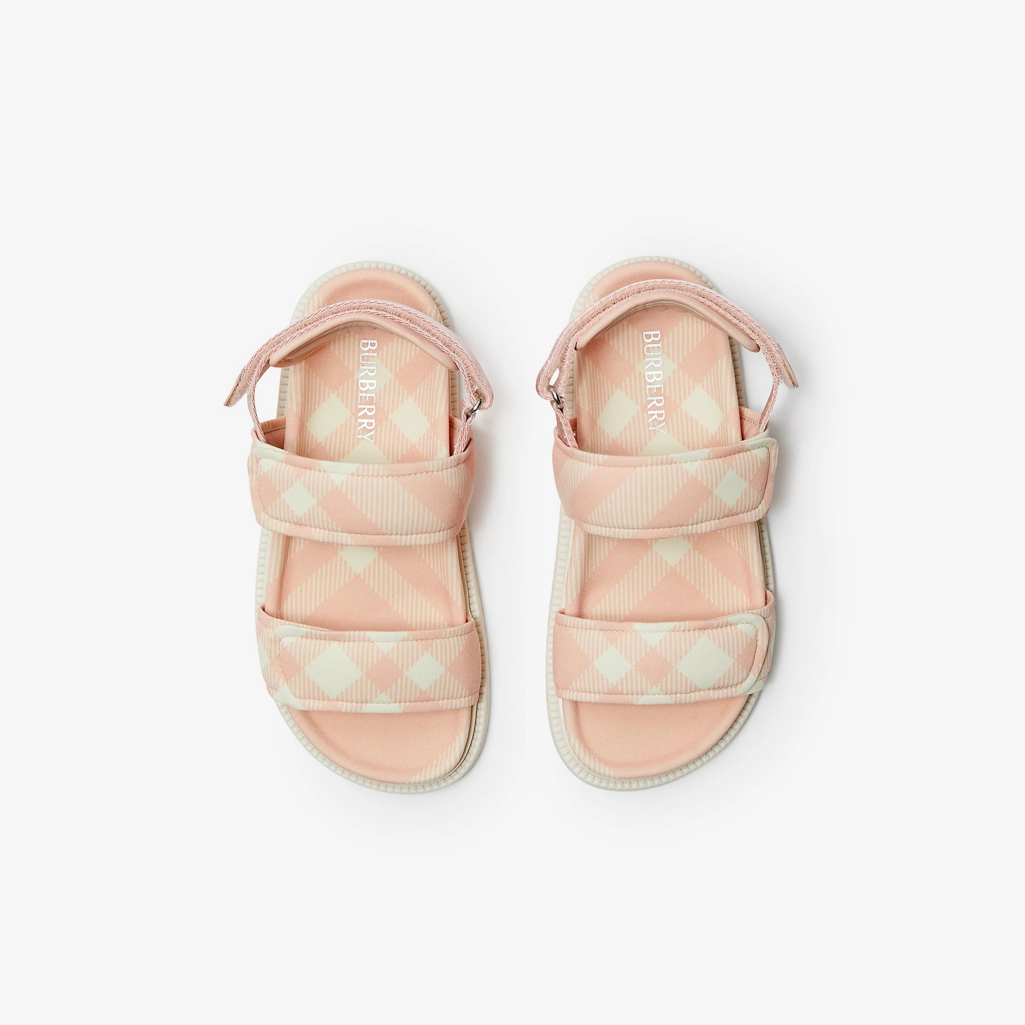 Girls Pink Check Sandals