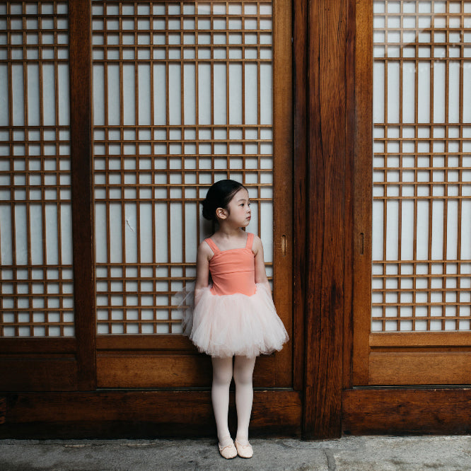 Girls Peach Ballet Onesies