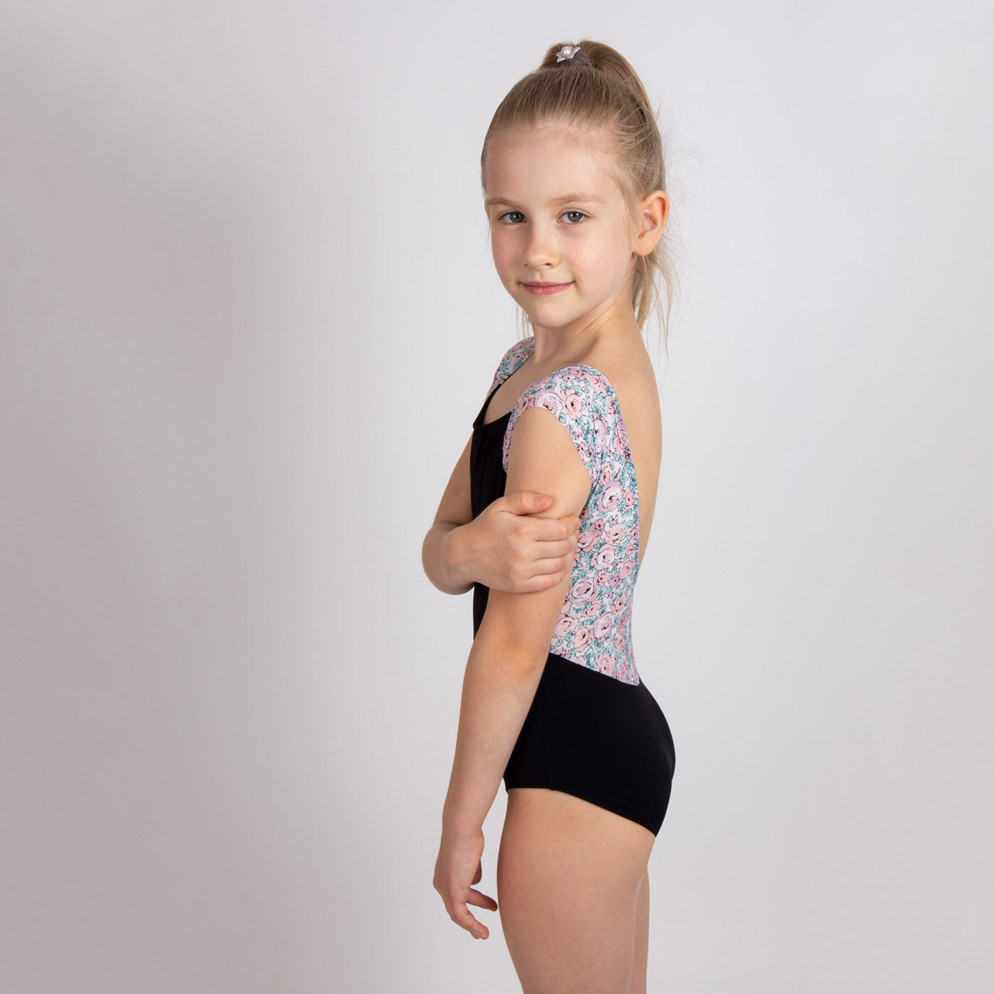 Girls Black Floral Ballet Onesies