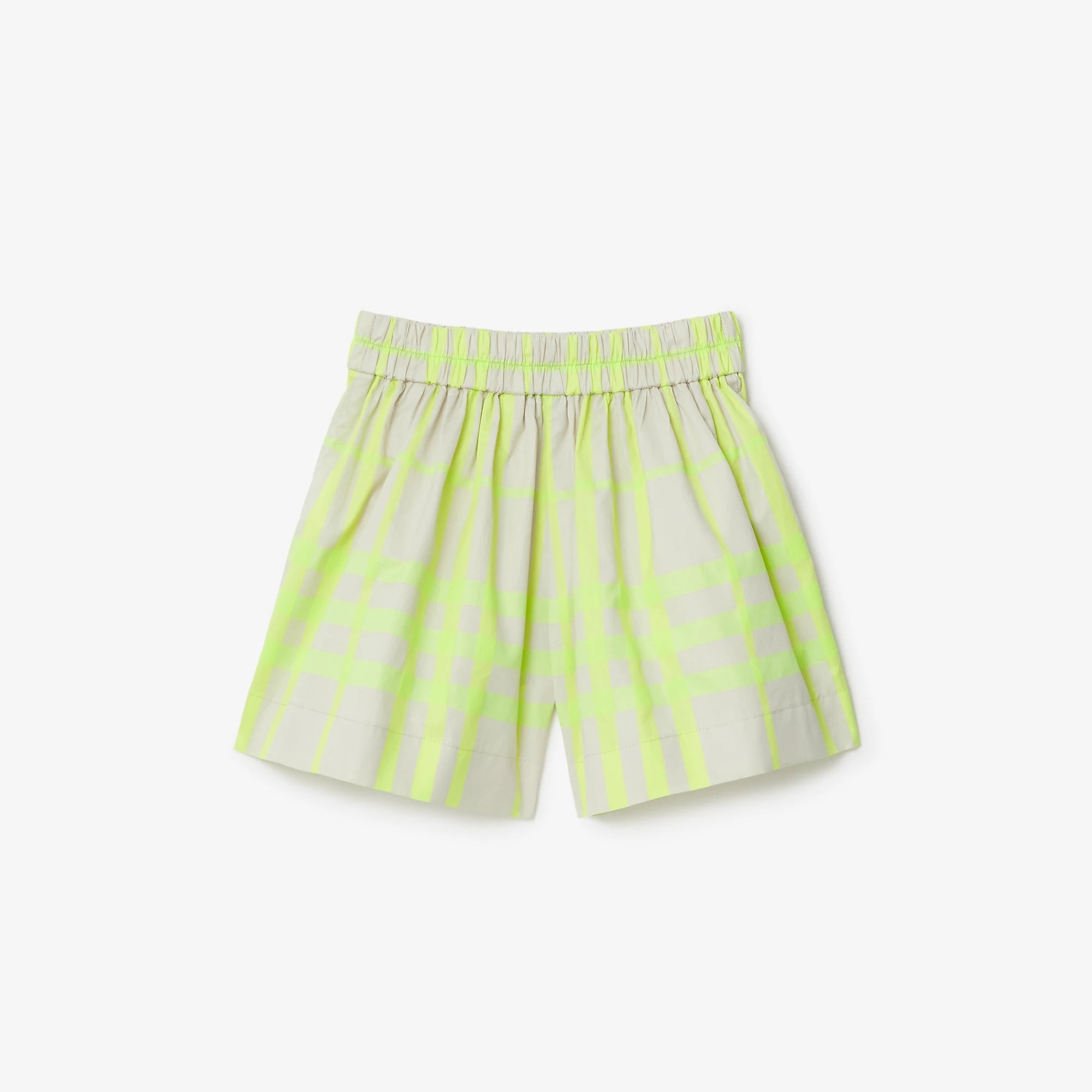 Boys & Girls Green Check Cotton Shorts