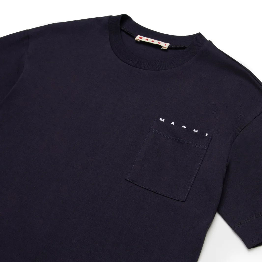 Boys & Girls Navy Logo Cotton T-Shirt