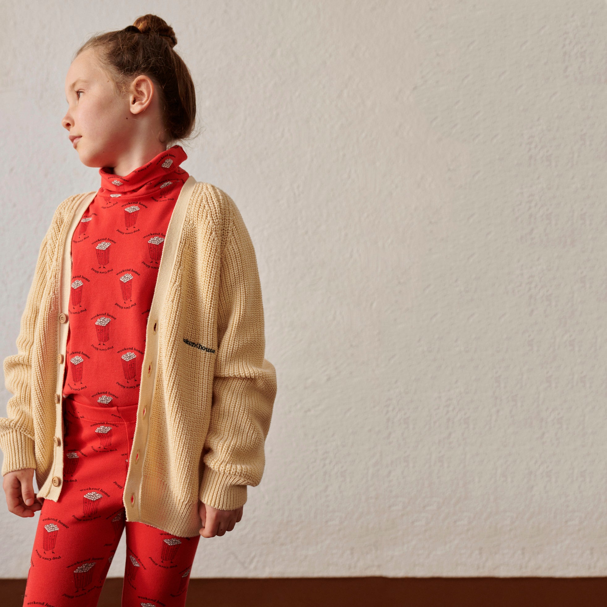 Boys & Girls Red Printed Cotton Sweatshirt