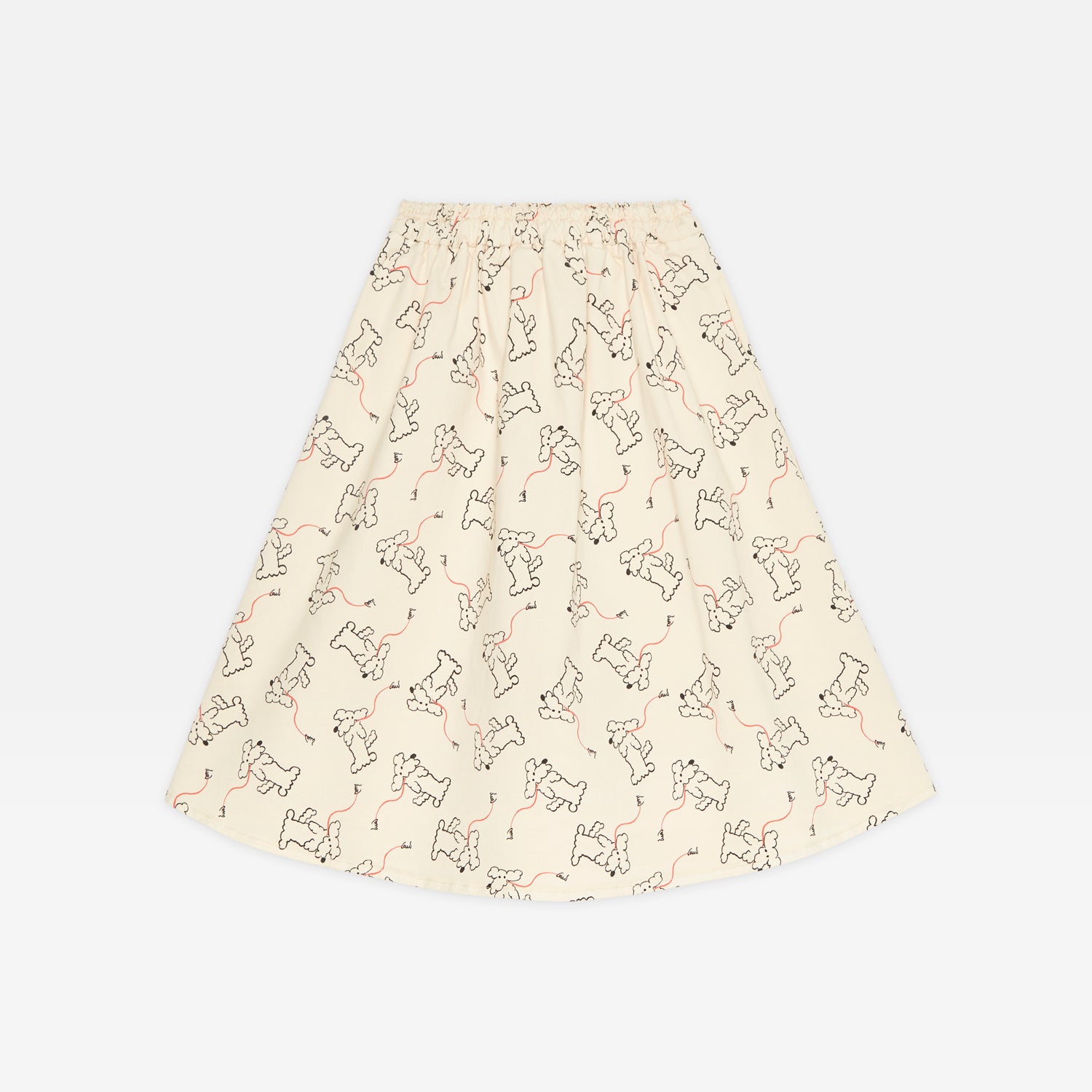 Girls White Printed Cotton Skirt