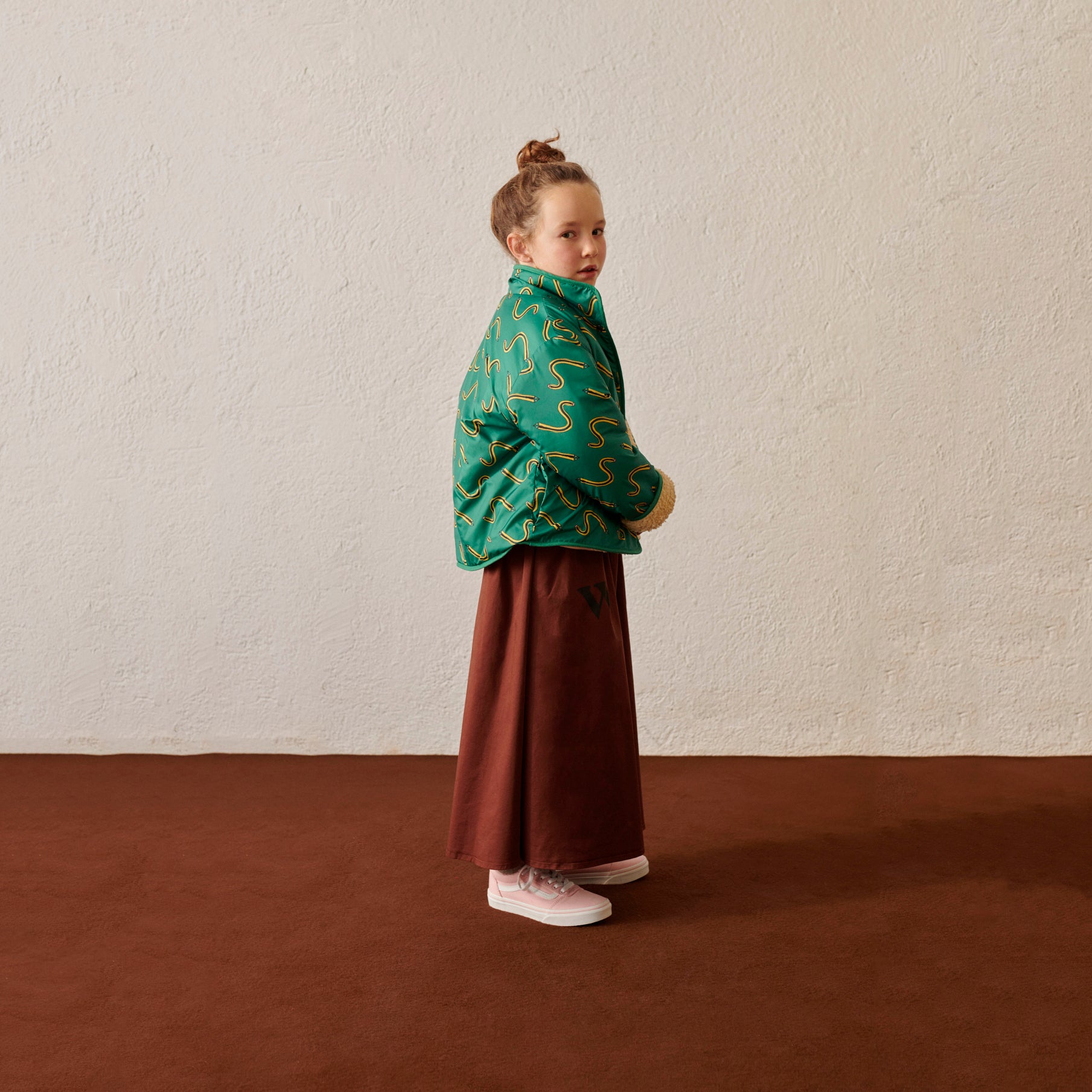 Girls Brown Logo Cotton Skirt