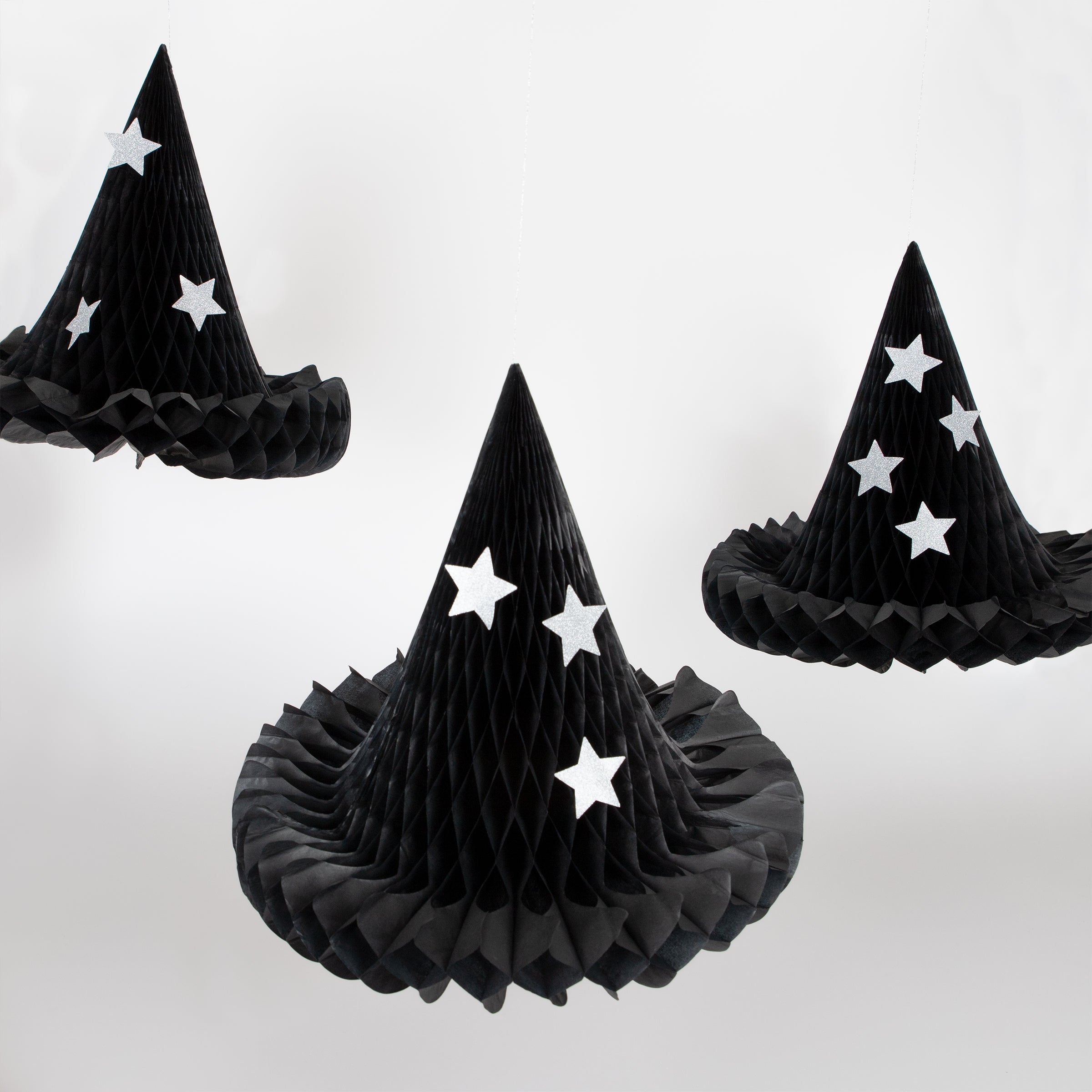 Hanging Honeycomb Witch Hat Decorations(3 Pack)