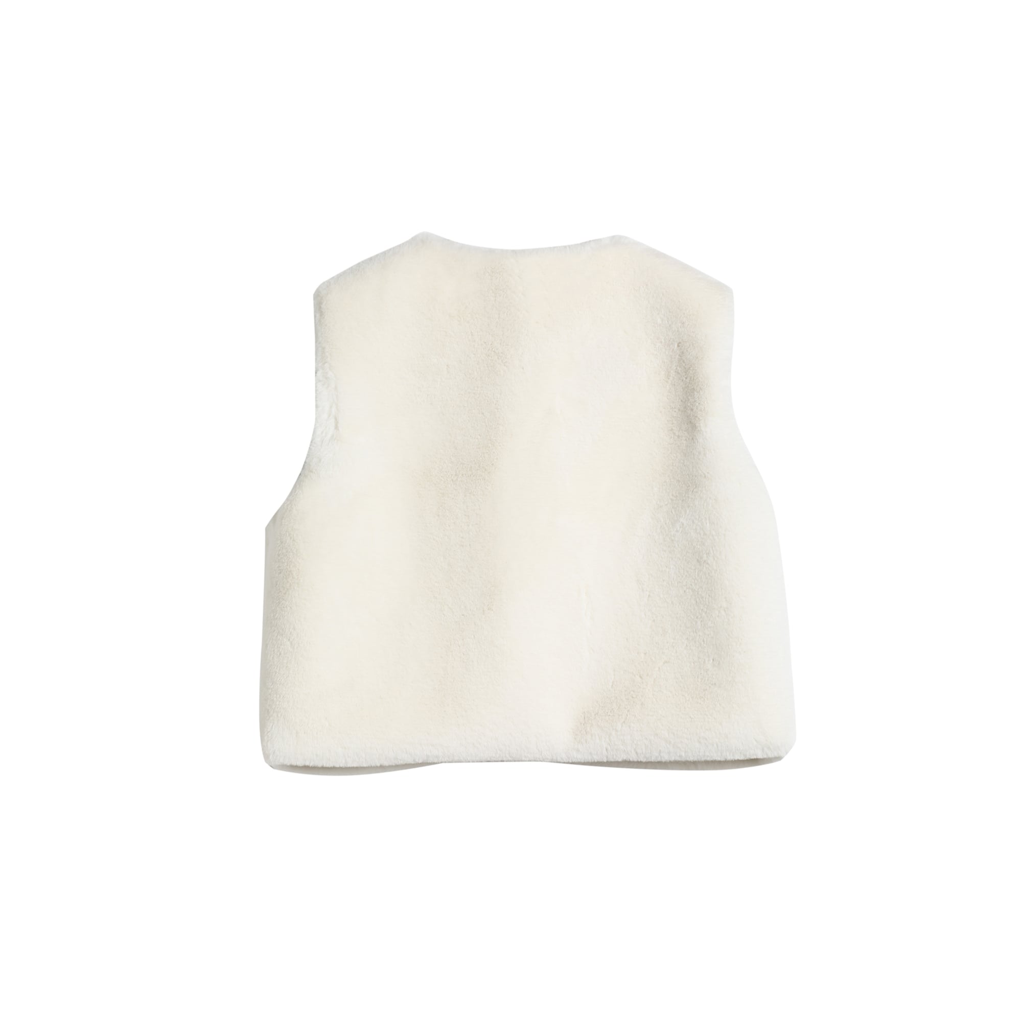 女童白色毛绒背心