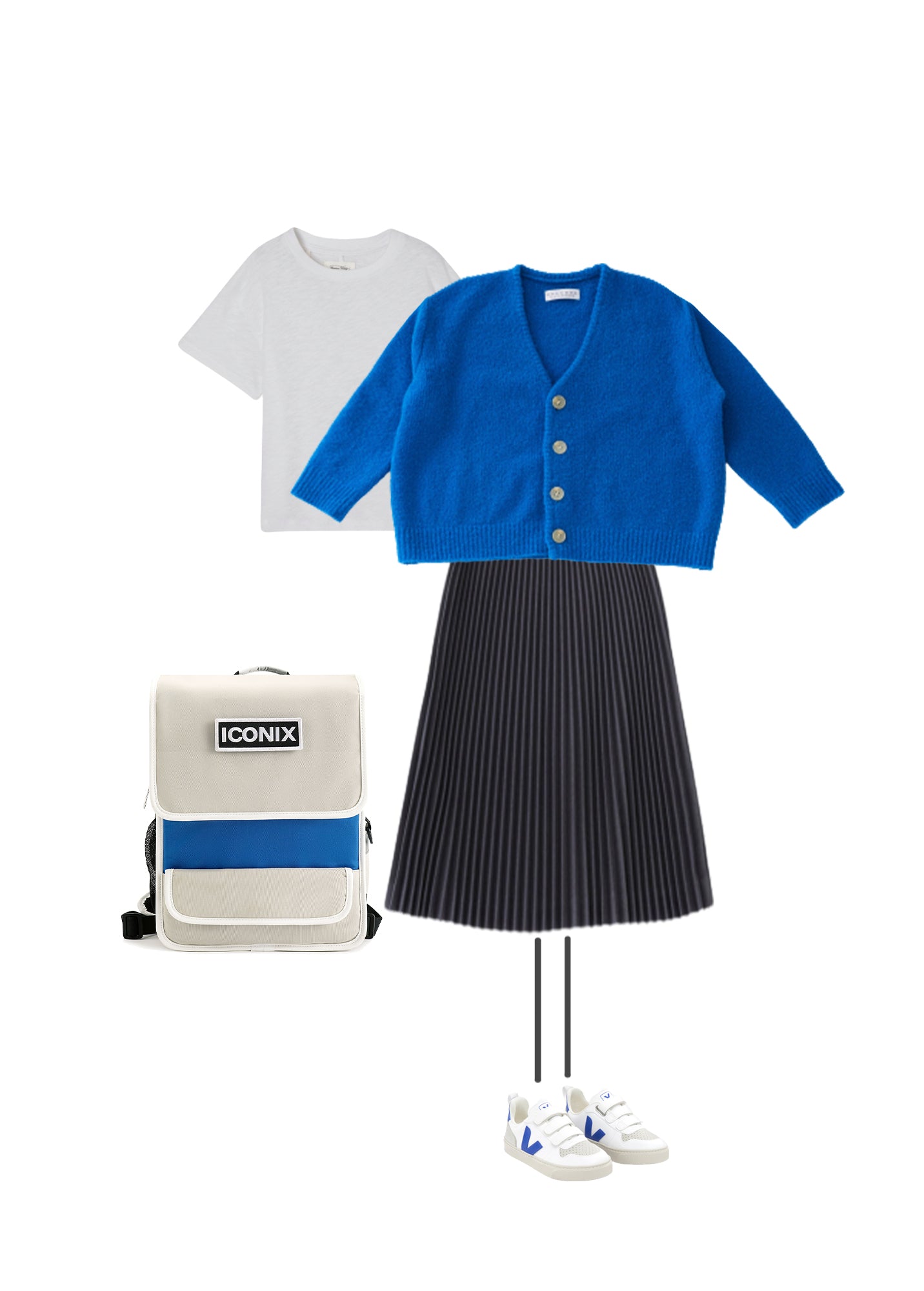 Girls Navy Pleated Skirt