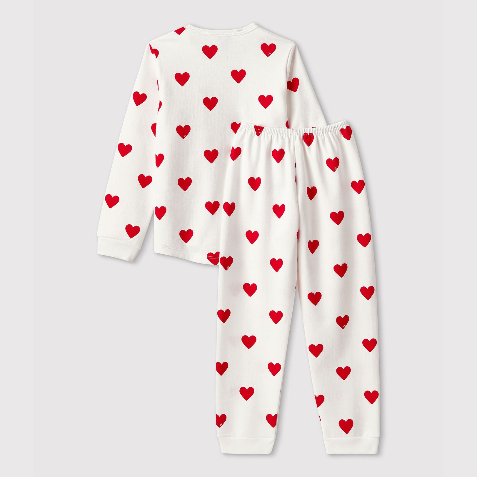 Girls White Heart Cotton Nightwear Set