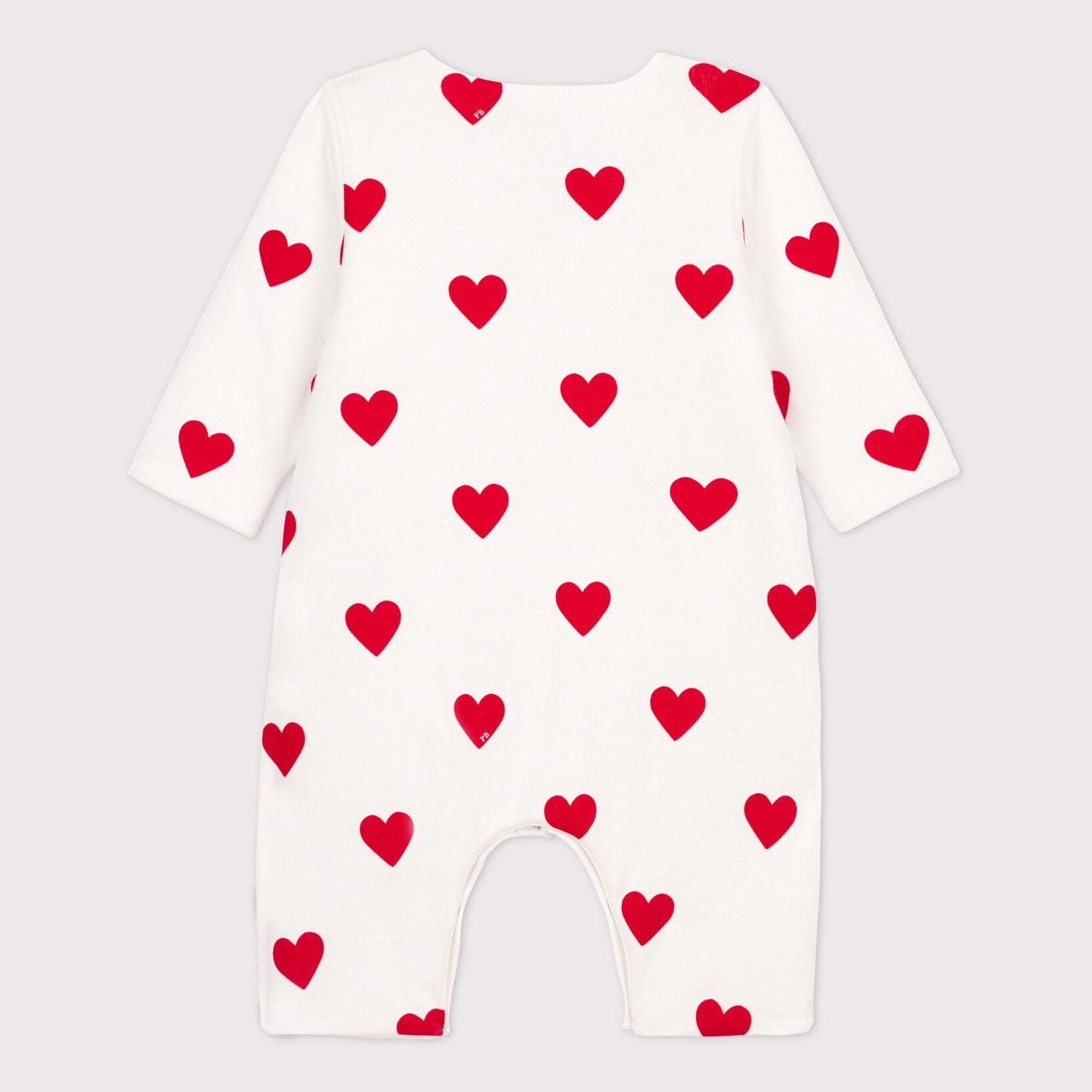 Baby Girls White Heart Cotton Babysuit