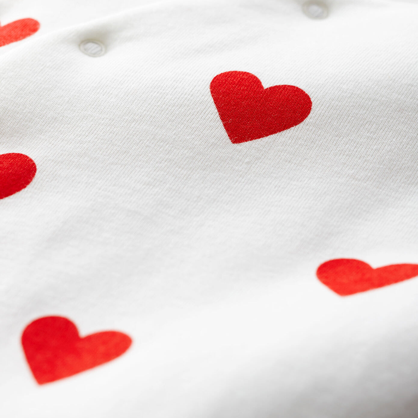 Baby Girls White Heart Cotton Babysuit