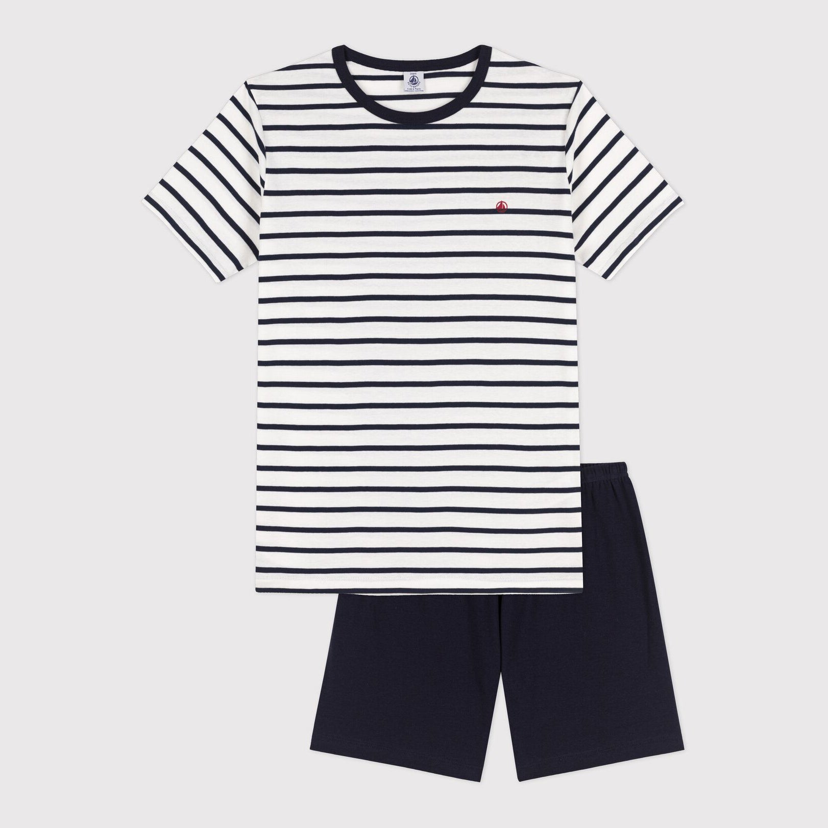 Boys Navy Stripes Cotton Nightwear Set