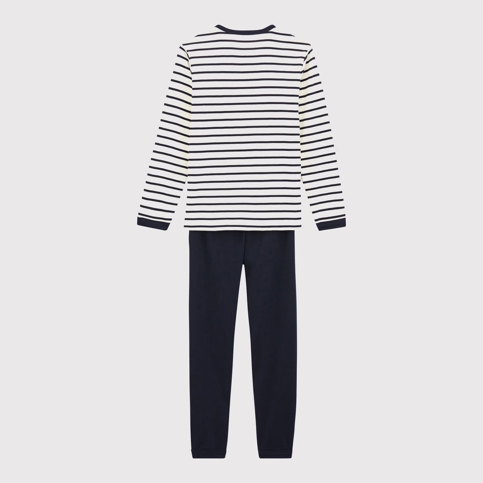 Boys Navy Stripes Long Sleeves Cotton Nightwear Set