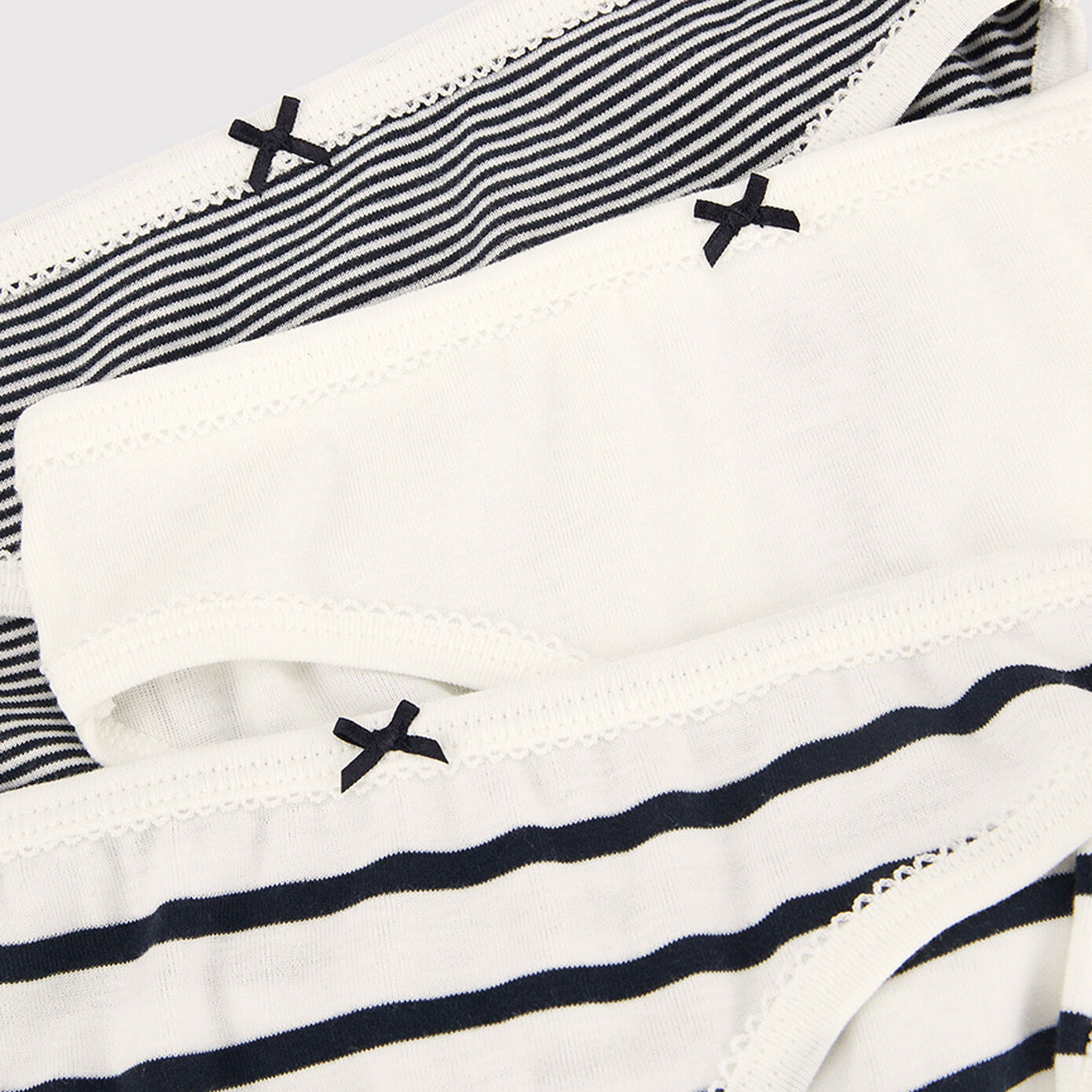 Girls Black Stripes Cotton Underwear Set(3 Pack)