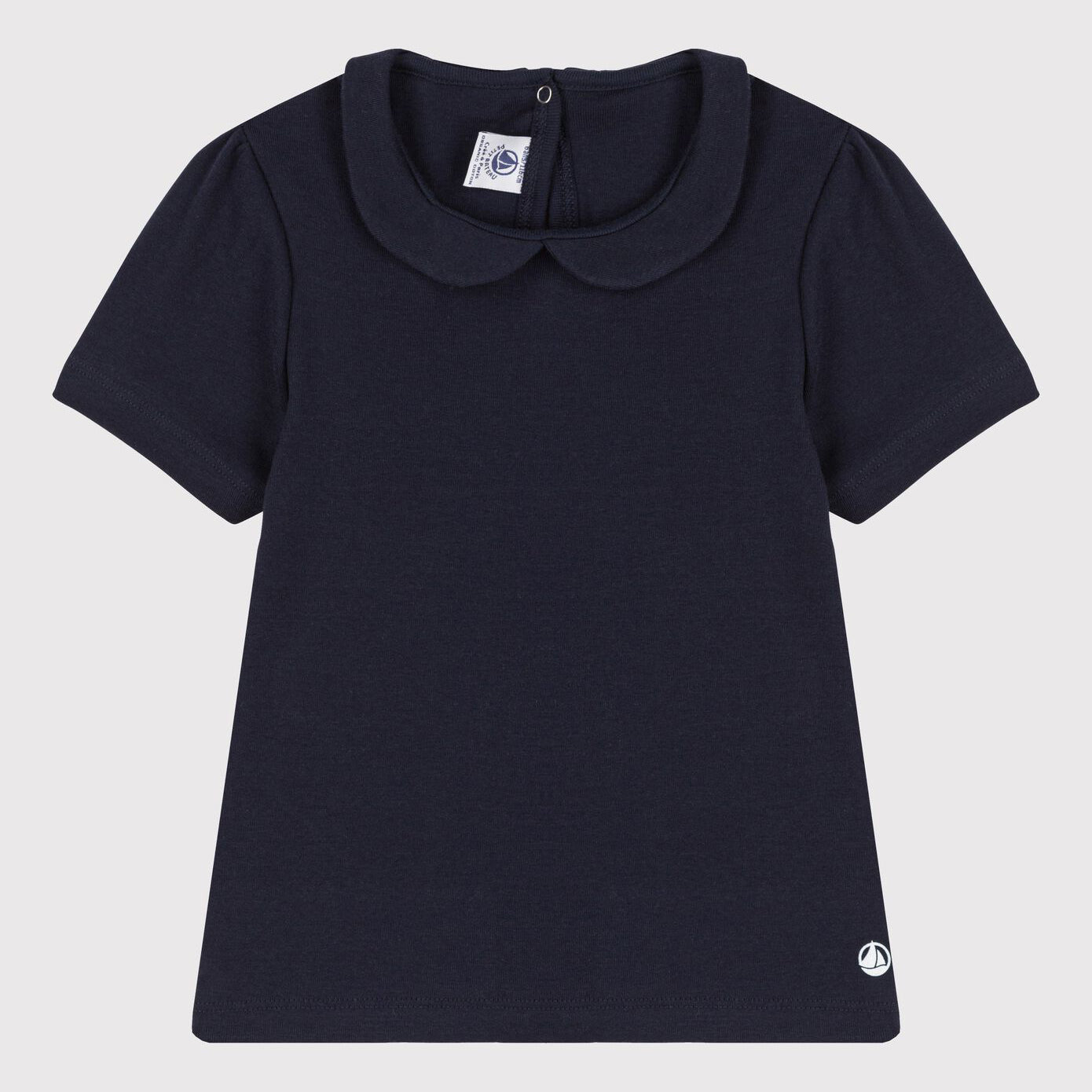 Girls Navy Cotton T-Shirt
