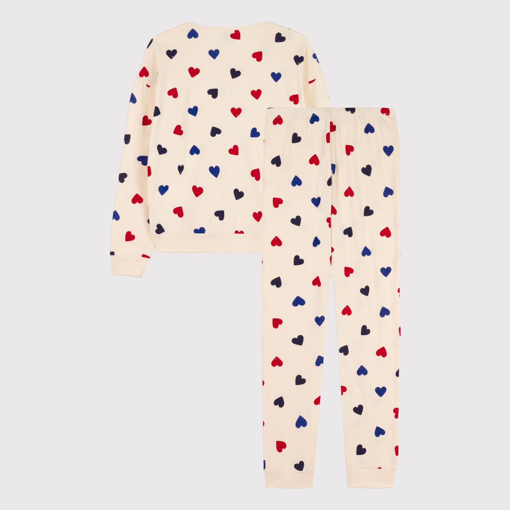 Girls White Heart Cotton Nightwear Set