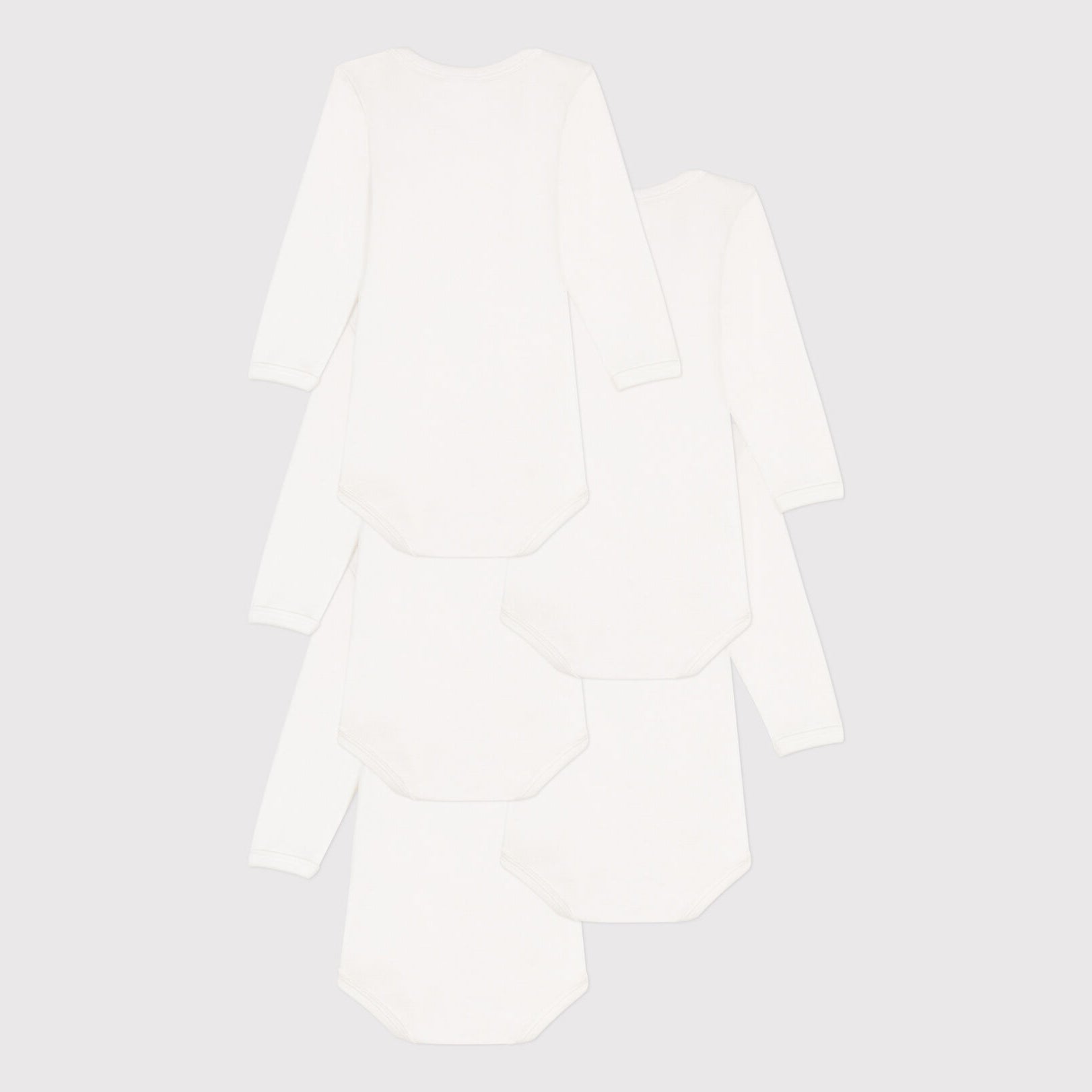 Baby Boys & Girls White Cotton Babysuit Set(5 Pack)