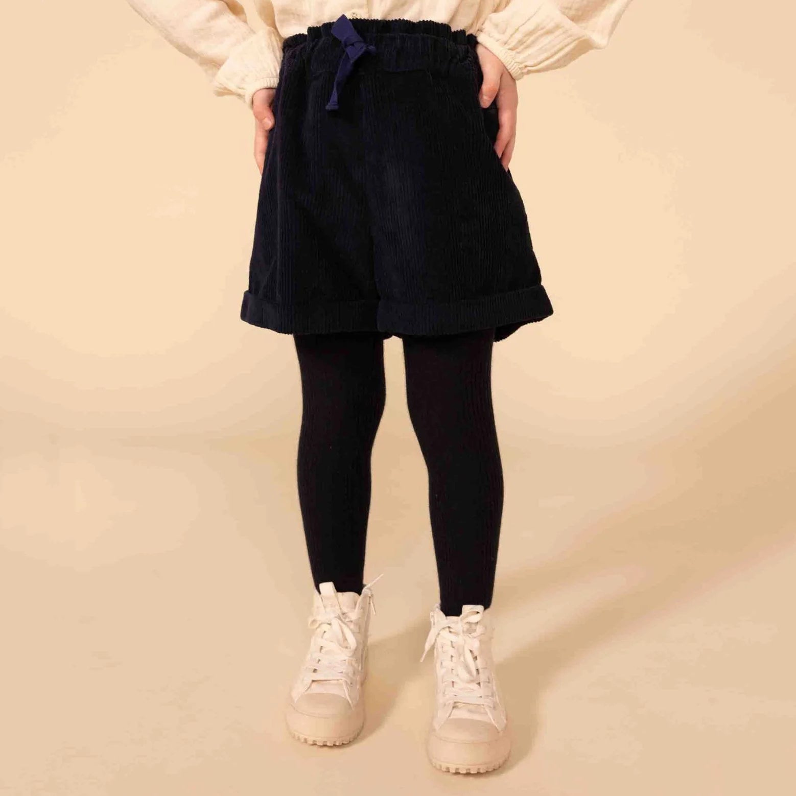 Girls Dark Navy Corduroy Shorts