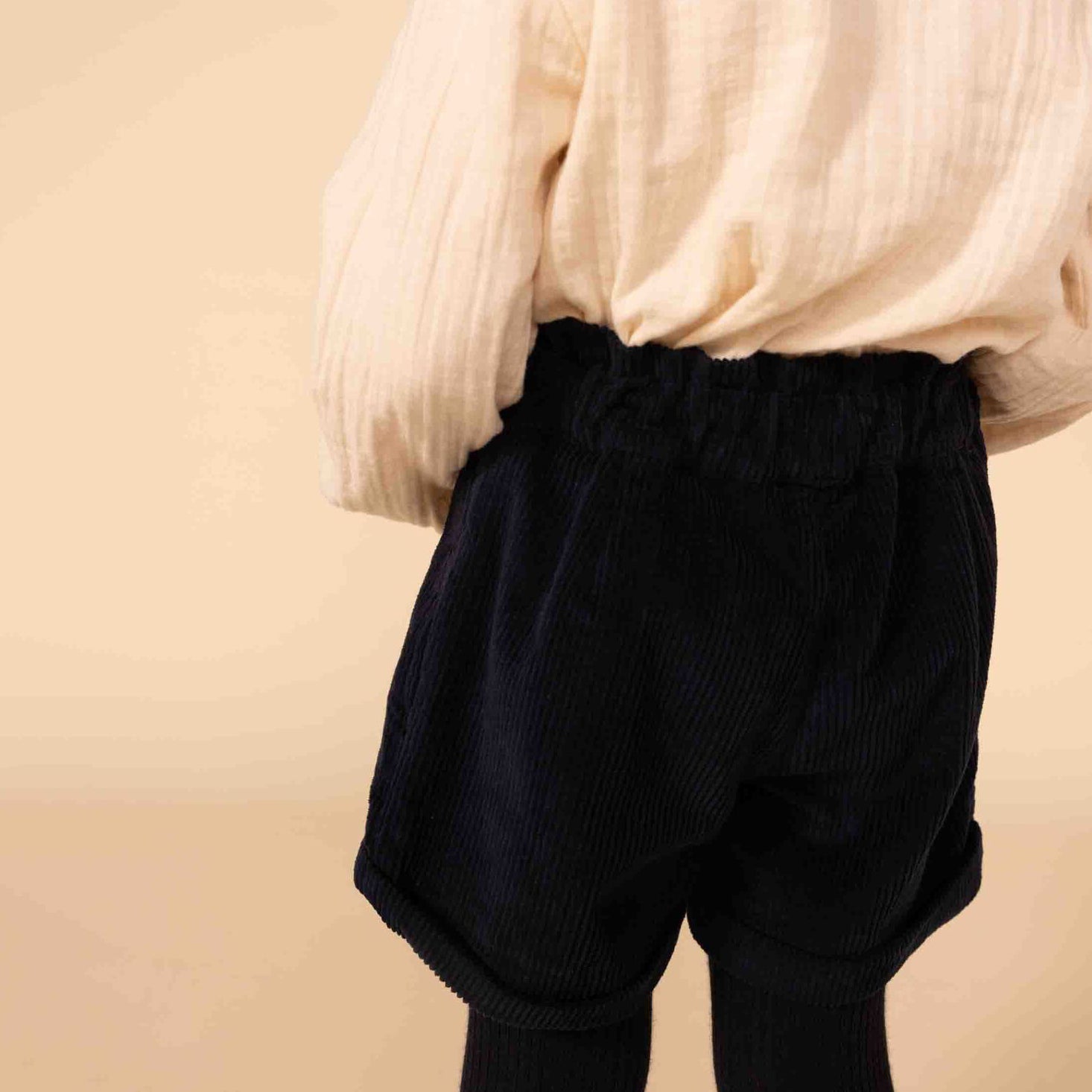 Girls Dark Navy Corduroy Shorts