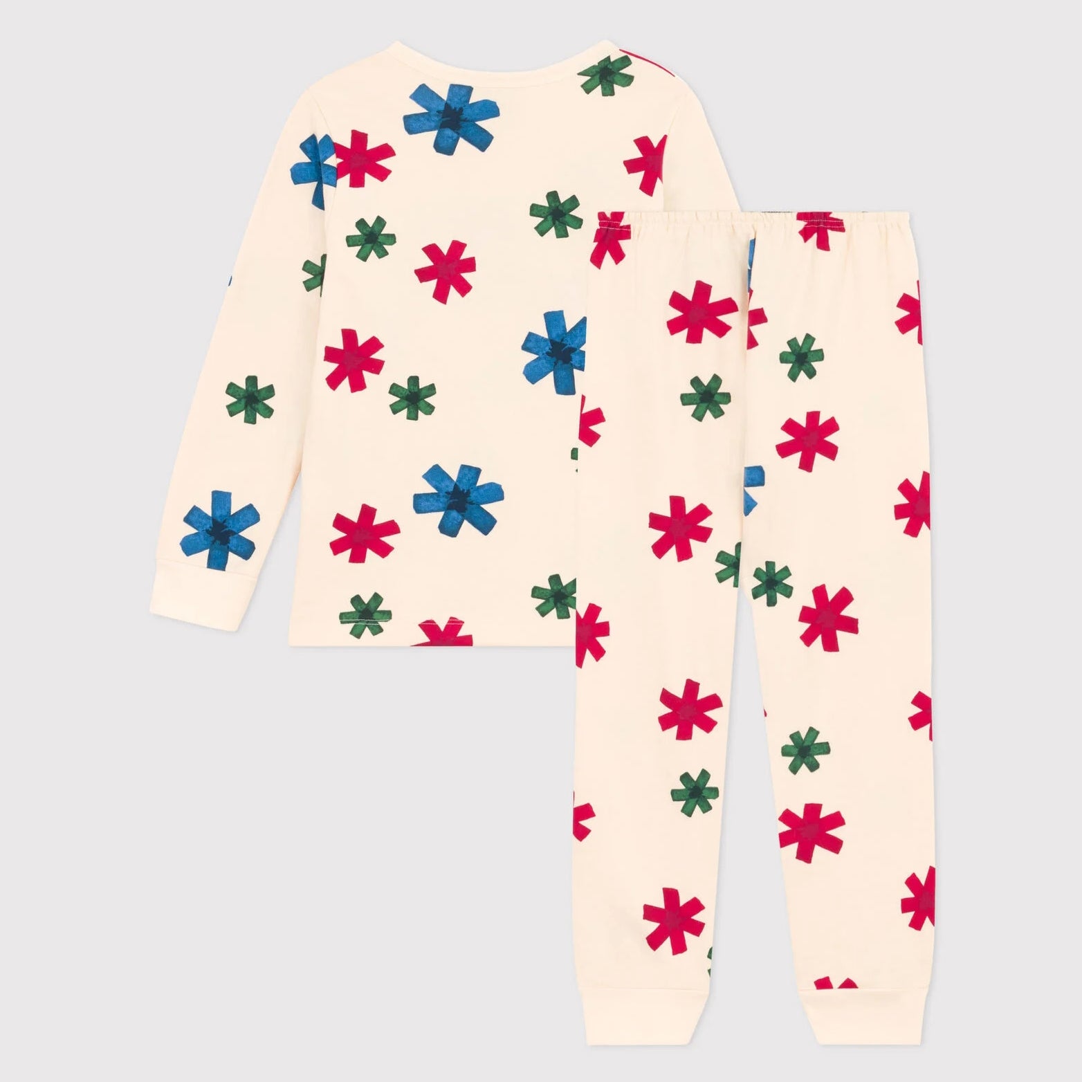 Girls White Printed Cotton Nightwear Set