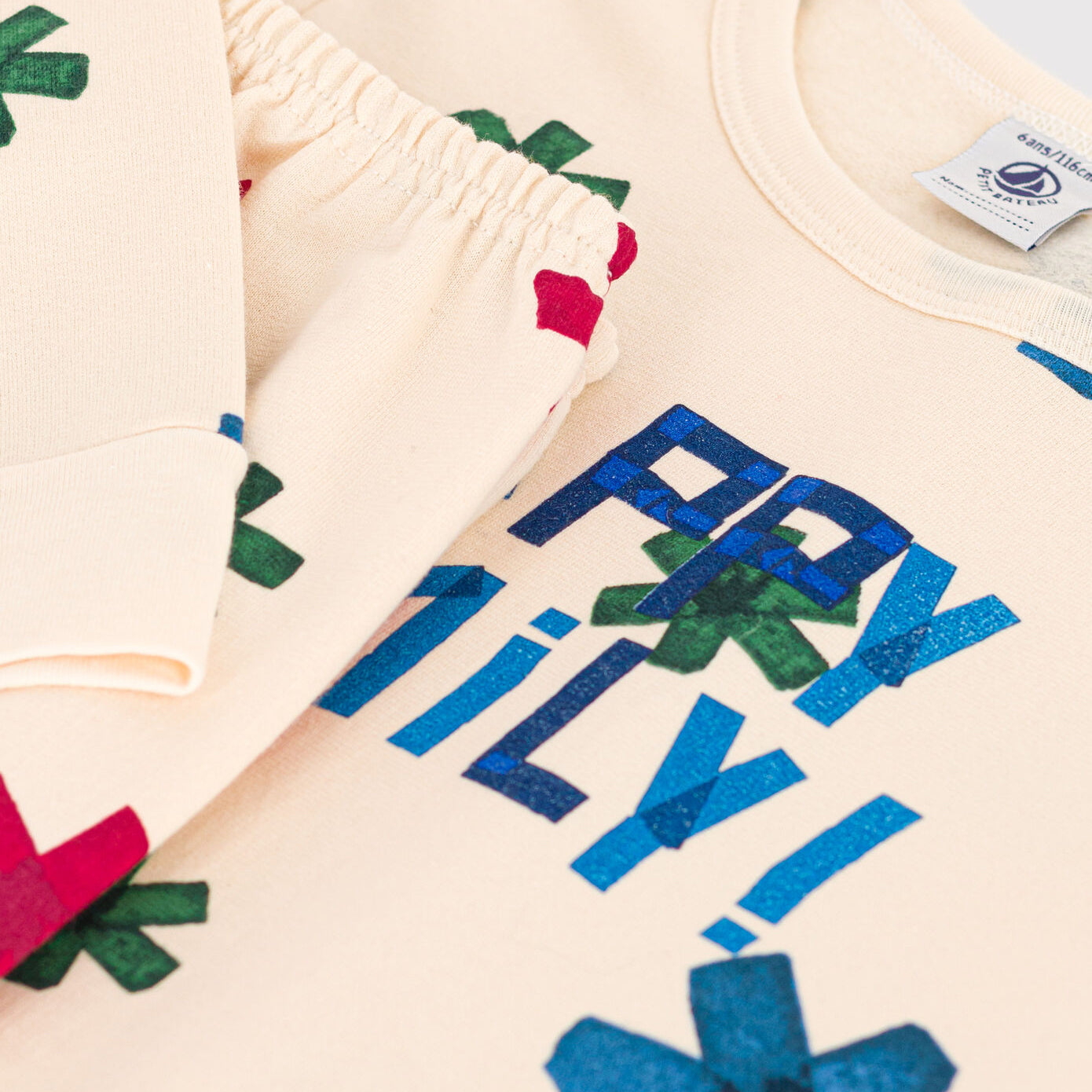 Girls White Printed Cotton Nightwear Set