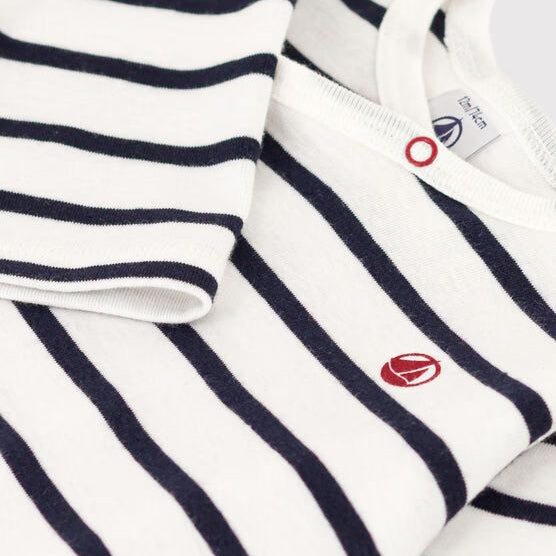 Baby Boys & Girls White Logo Embroidery Cotton Jumpsuit