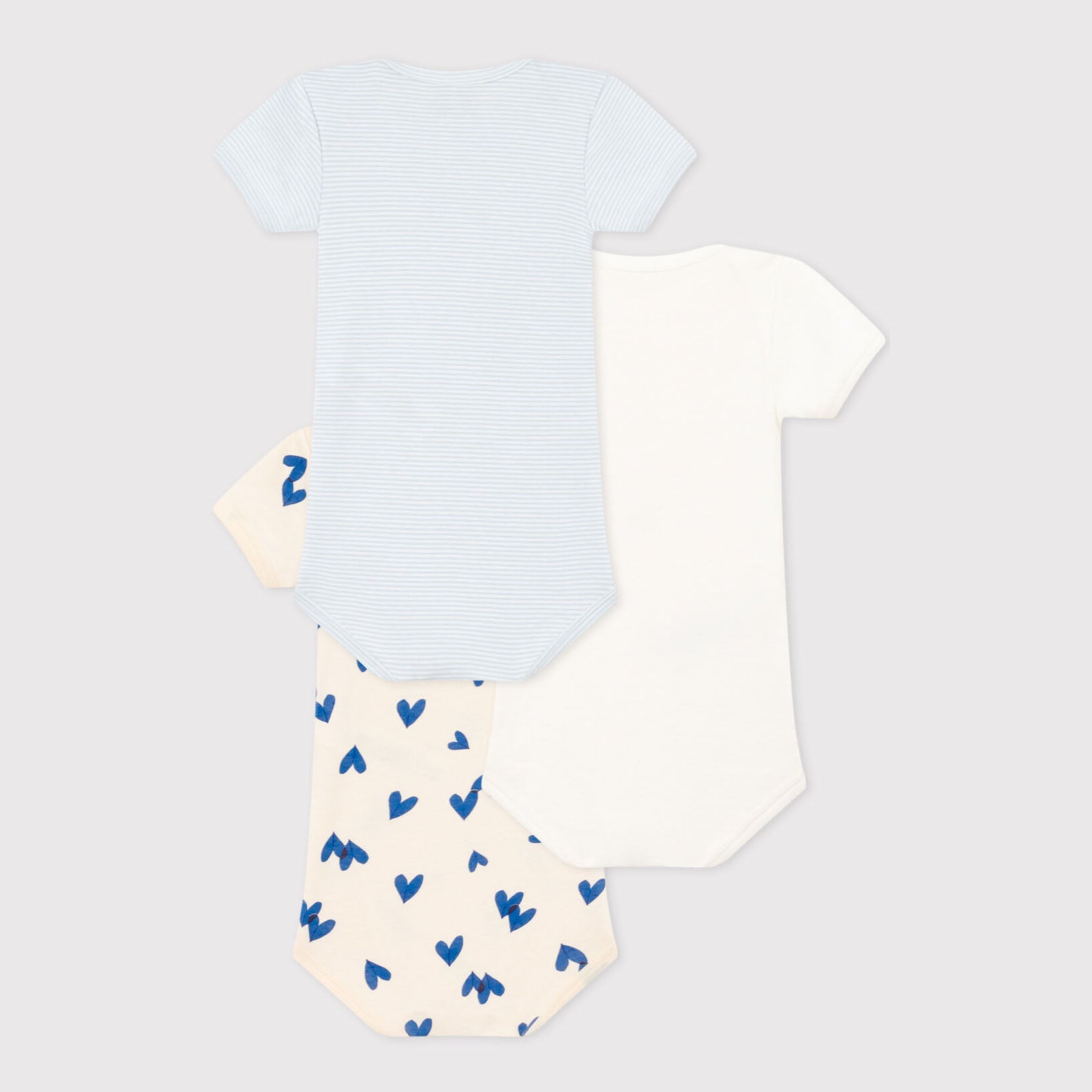 Baby Boys & Girls White Cotton Babysuit Set(3 Pack)