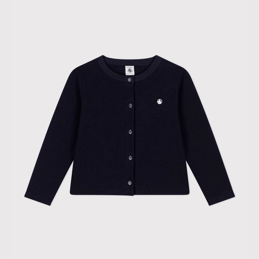 Girls Navy Cotton Cardigan