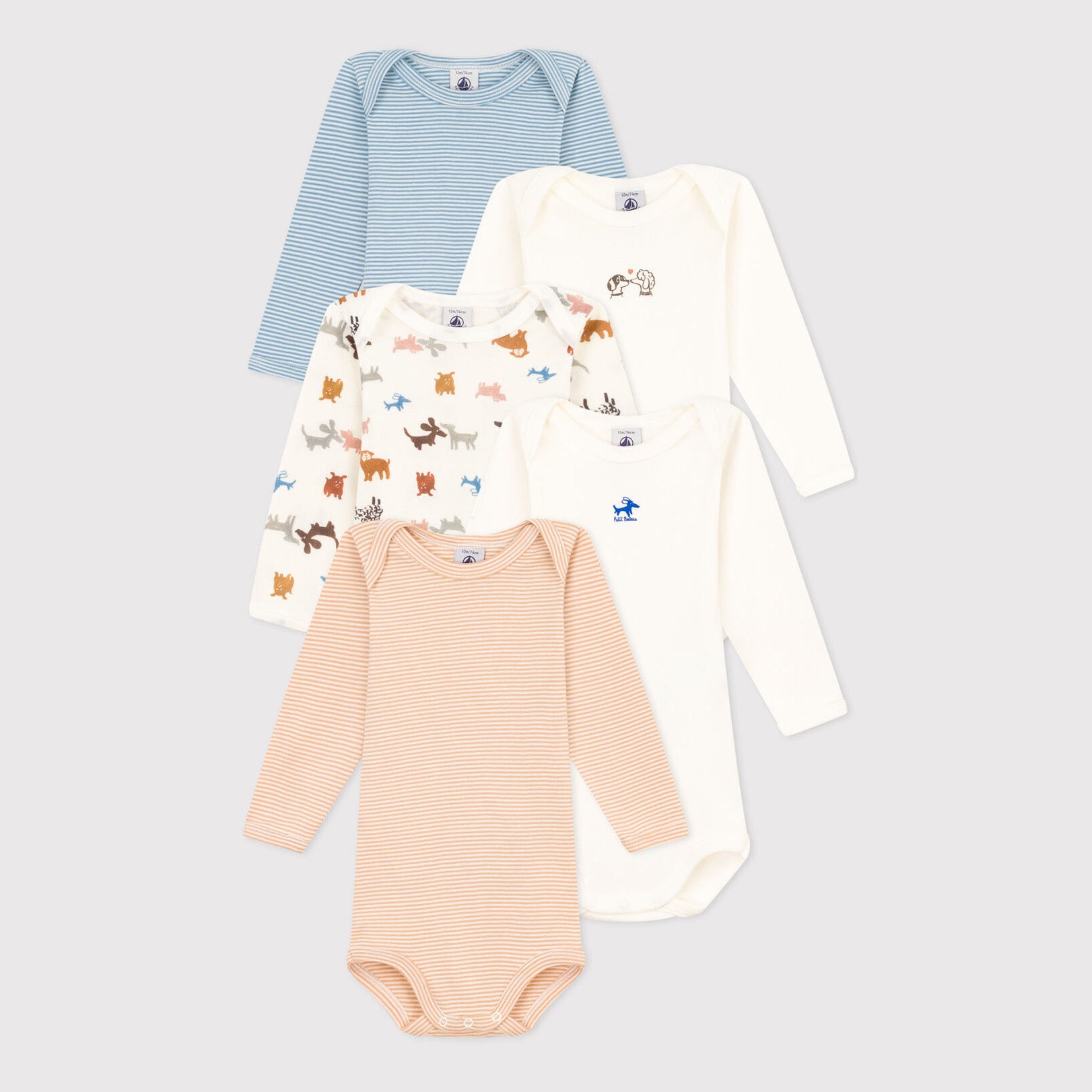 Baby Boys & Girls Multicolor Cotton Babysuit Set(5 Pack)