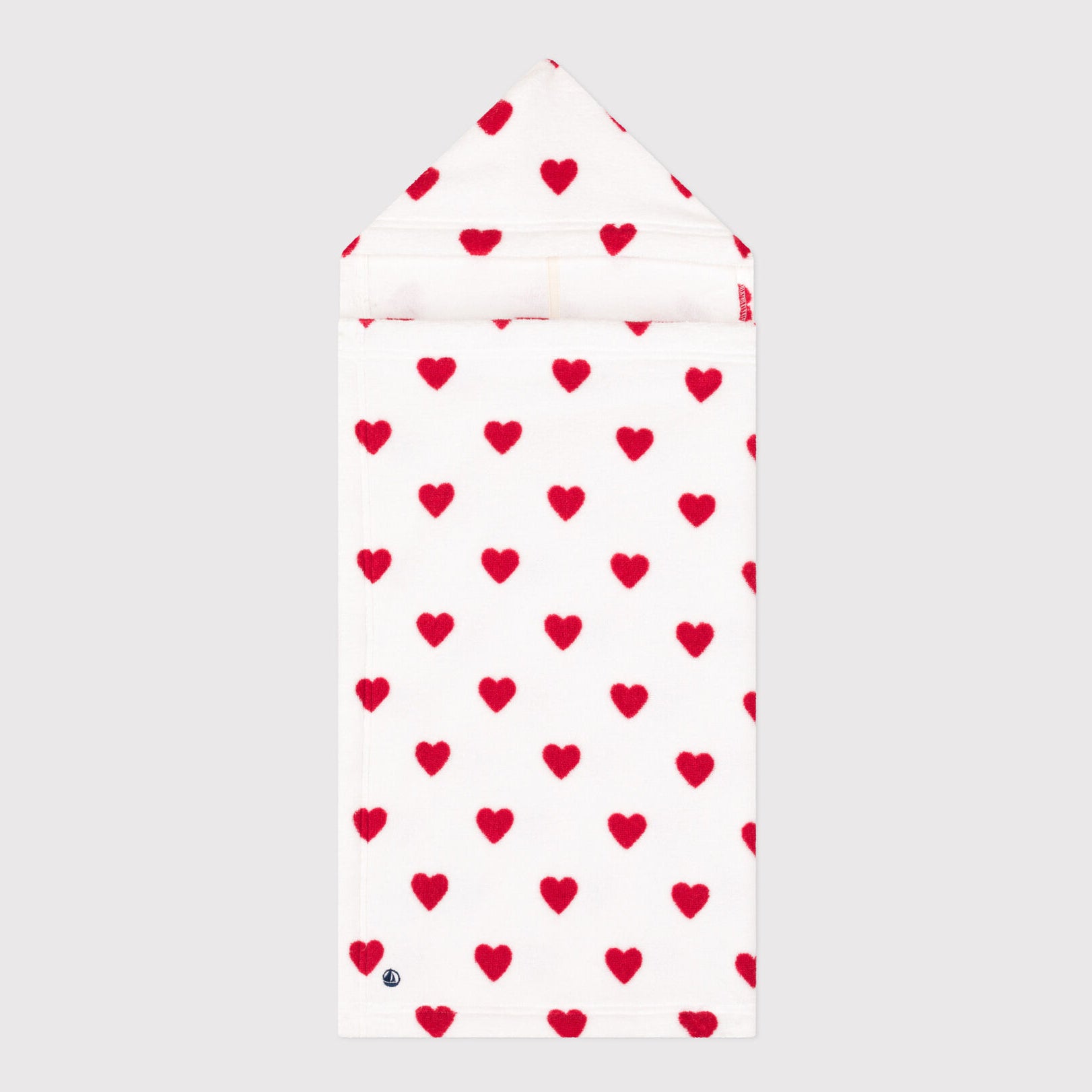 Baby Boys & Girls White Heart Cotton Bath Towel