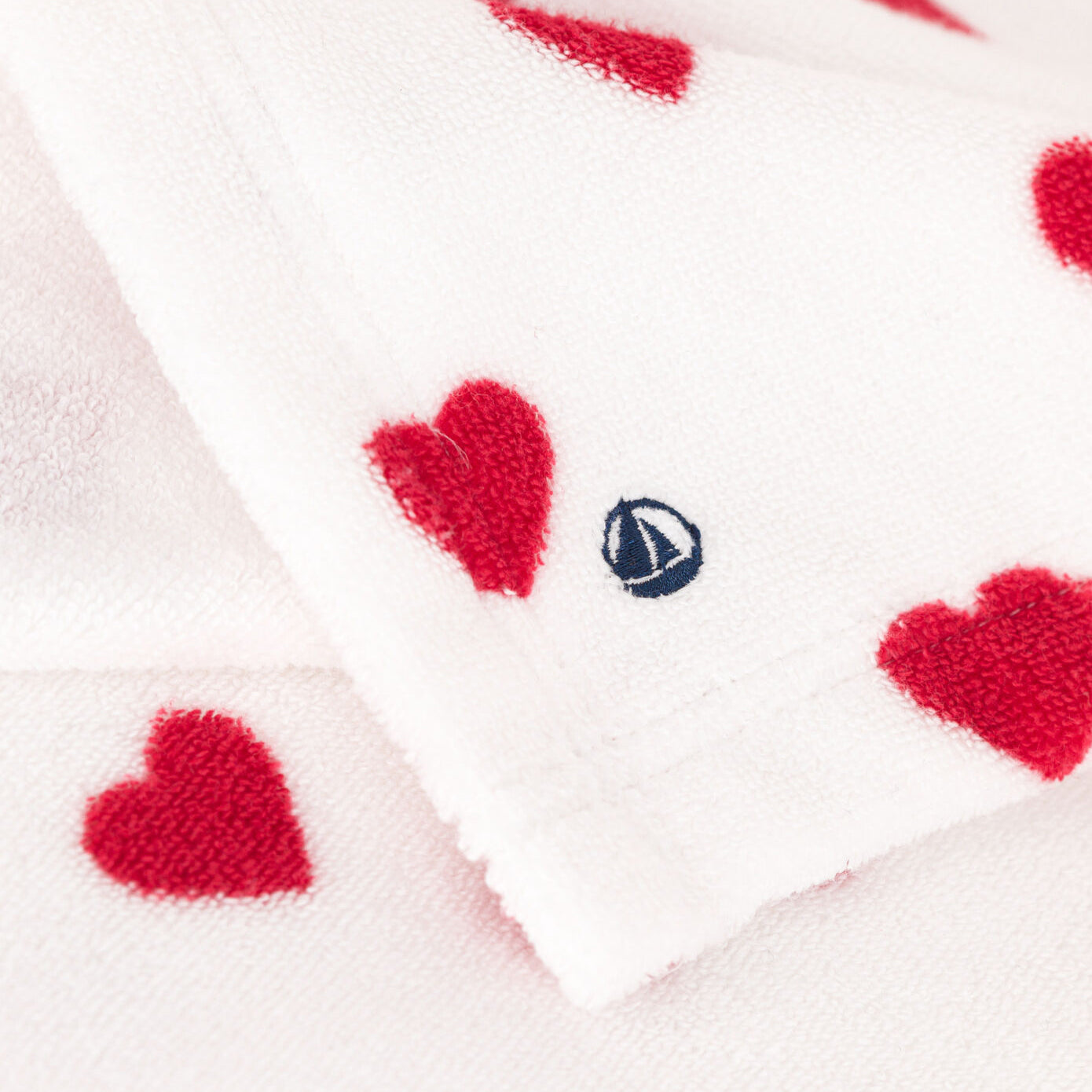 Baby Boys & Girls White Heart Cotton Bath Towel