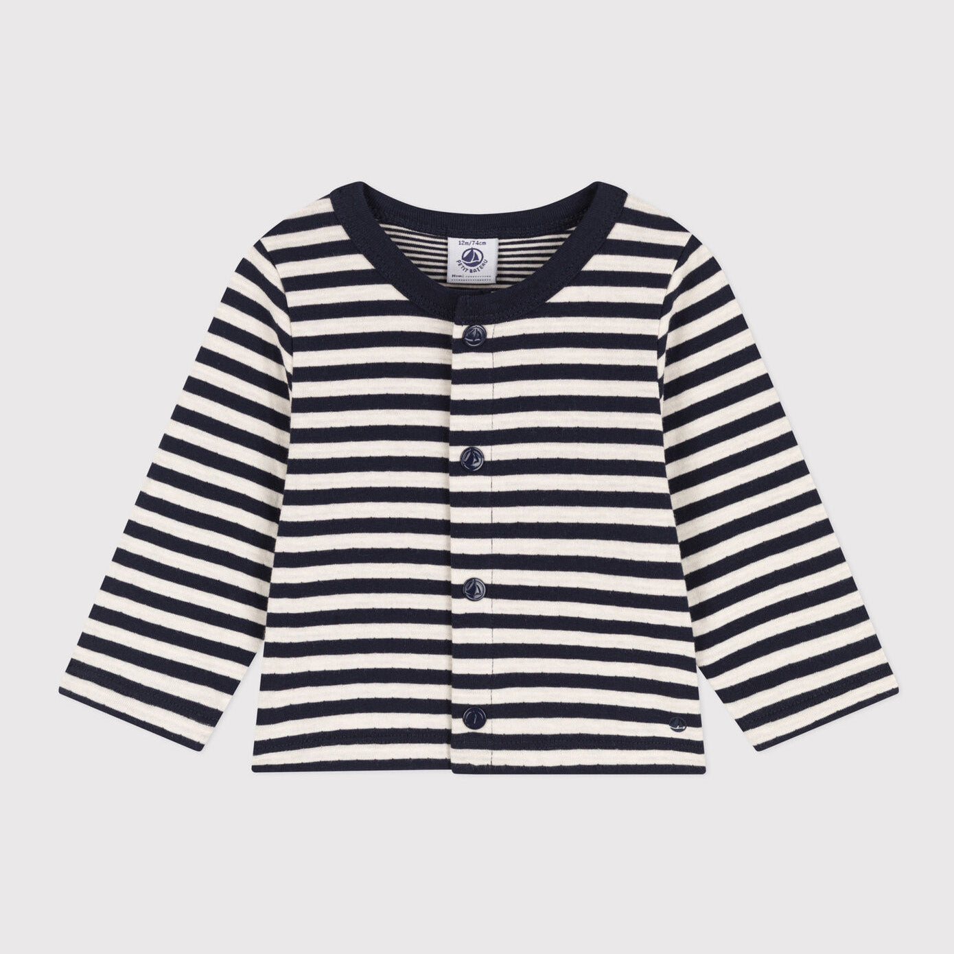 Baby Girls Blue Stripes Cotton Cardigan