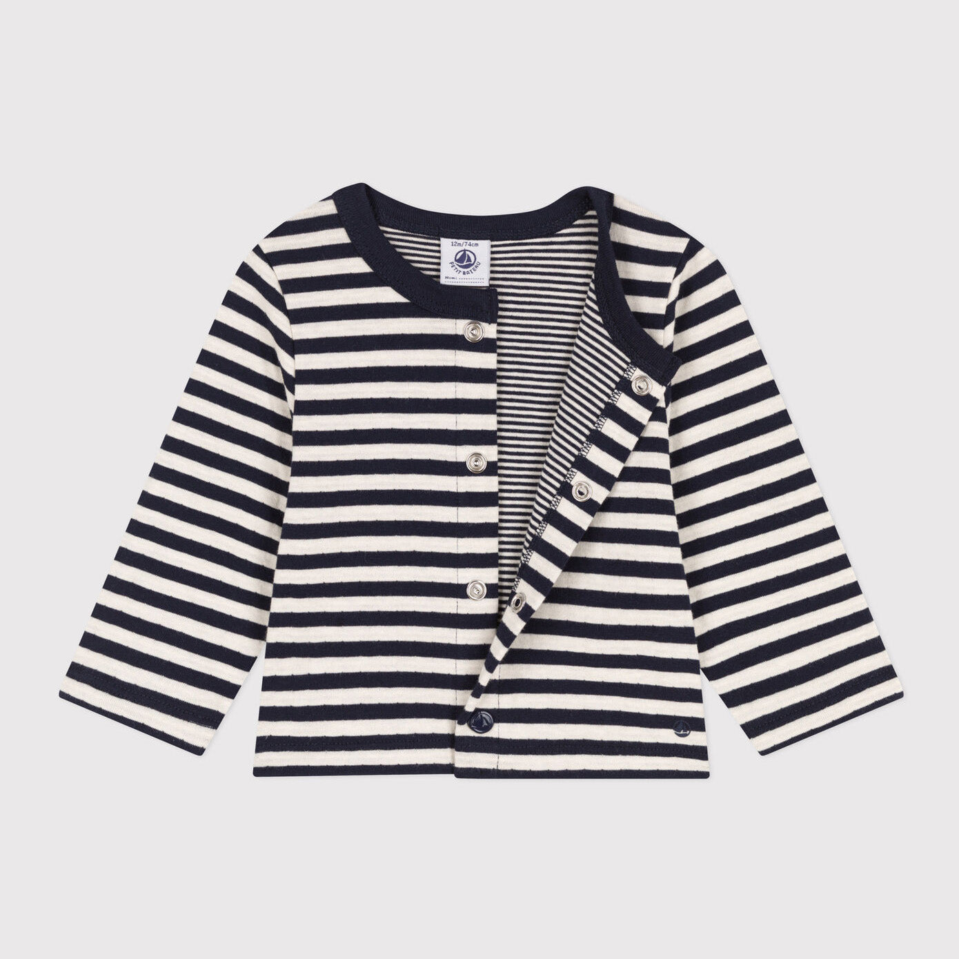 Baby Girls Blue Stripes Cotton Cardigan