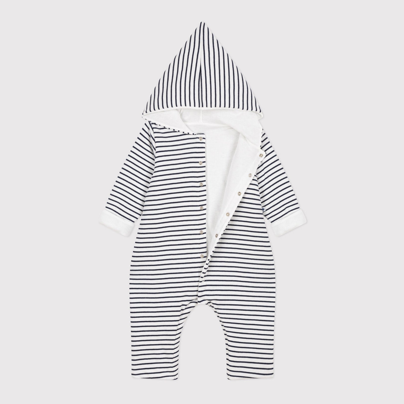 Baby Boys & Girls Navy Stripes Cotton Babysuit