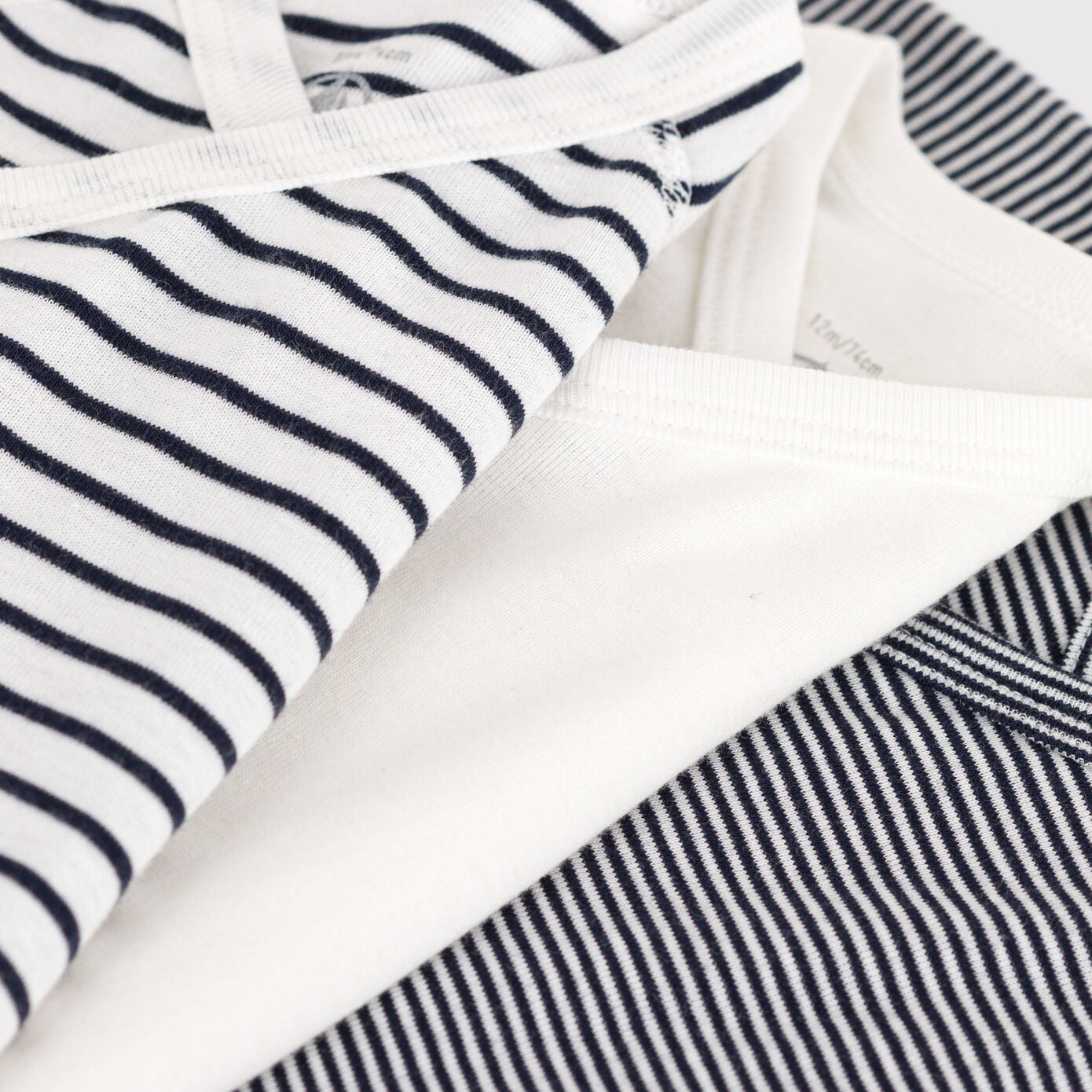 Baby Boys & Girls Black Stripes Cotton Babysuit Set(3 Pack)