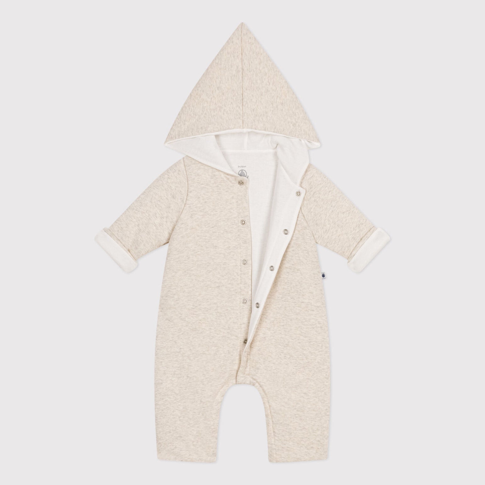 Baby Boys & Girls Beige Cotton Babysuit