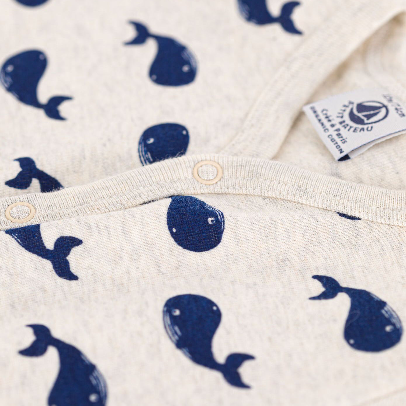 Baby Boys Beige Printed Cotton Babysuit