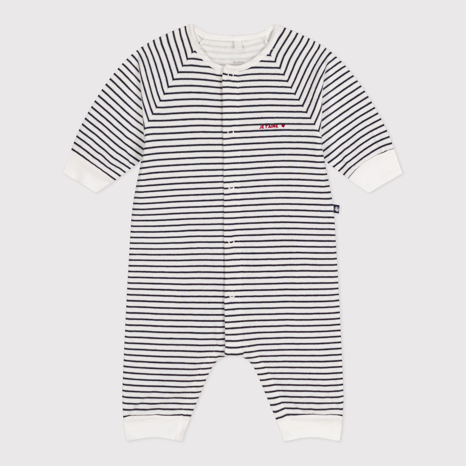 Baby Boys & Girls Navy Stripes Cotton Babysuit